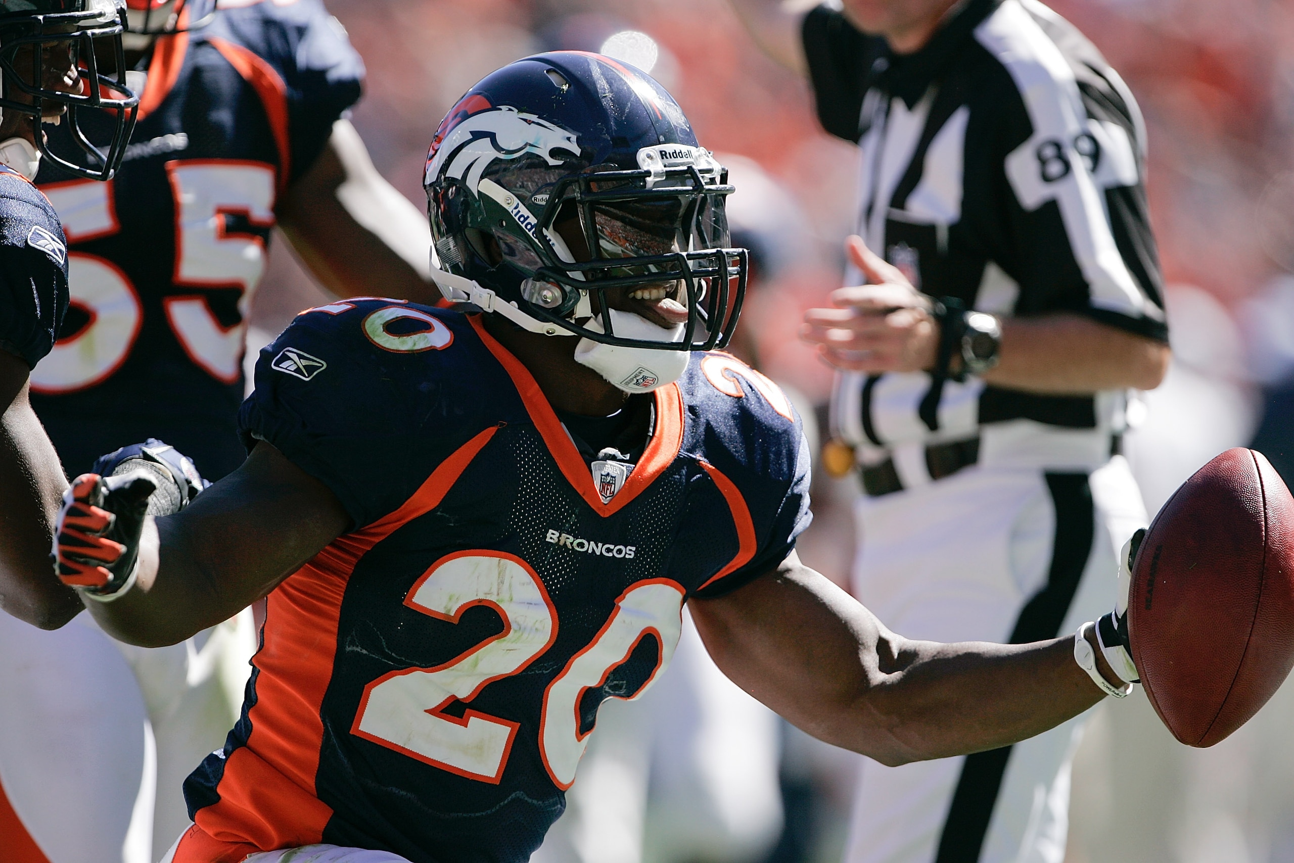 DENVER - SEPTEMBER 19: Safety Brian Dawkins #20 of the Denver Broncos celebrates his interception in the first half against the Seattle Seahawks at INVESCO Field at Mile High on September 19, 2010 in Denver, Colorado. (Photo by Justin Edmonds/Getty Imag DENVER - SEPTEMBER 19: Safety Brian Dawkins #20 of the Denver Broncos celebrates his interception in the first half against the Seattle Seahawks at INVESCO Field at Mile High on September 19, 2010 in Denver, Colorado. (Photo by Justin Edmonds/Getty Imag
