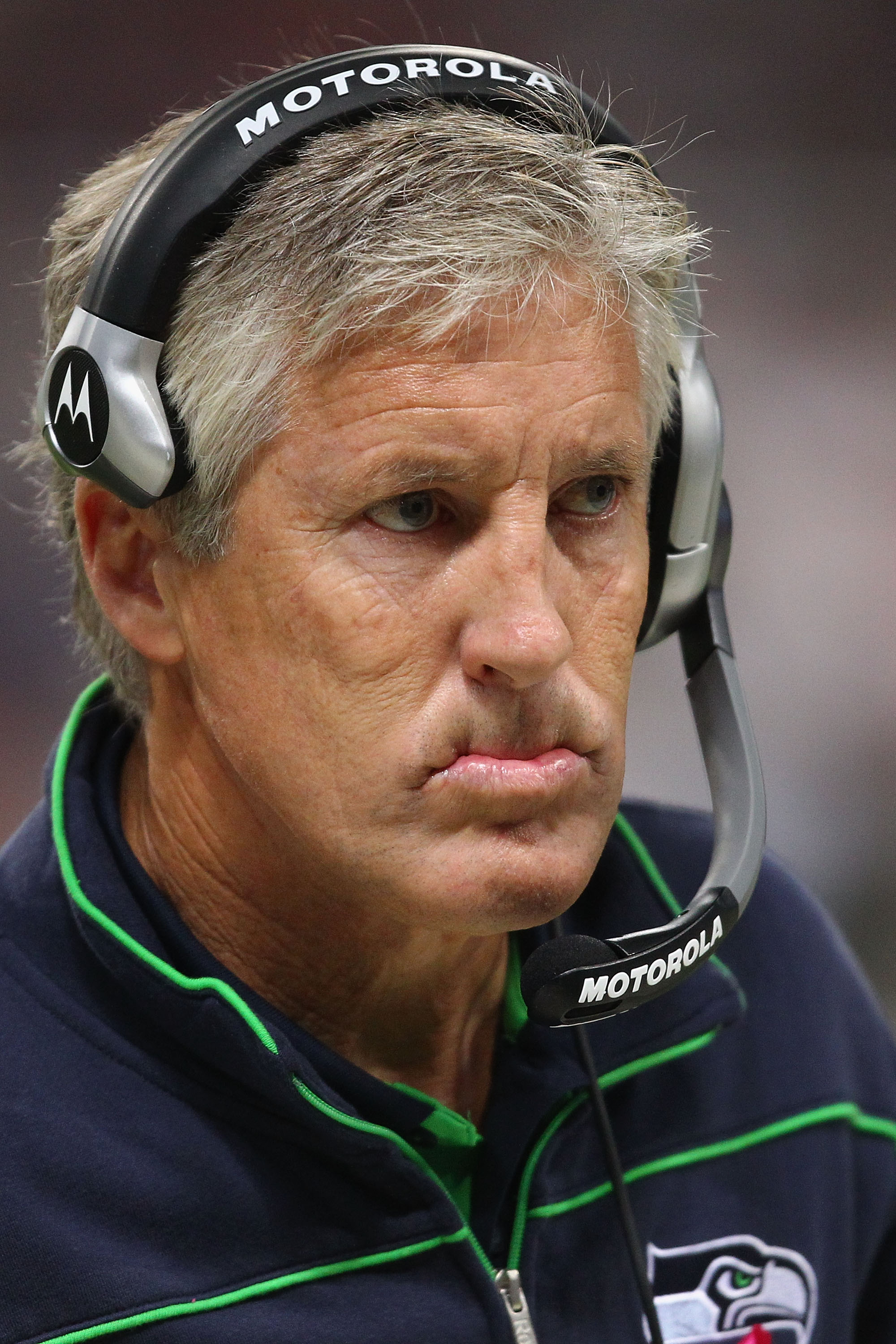 ST. LOUIS - OCTOBER 3: Head coach Pete Carroll of the Seattle Seahawks looks on from the sidelines at the Edward Jones Dome on October 3, 2010 in St. Louis, Missouri.  The Rams beat the Seahawks 20-3.  (Photo by Dilip Vishwanat/Getty Images)