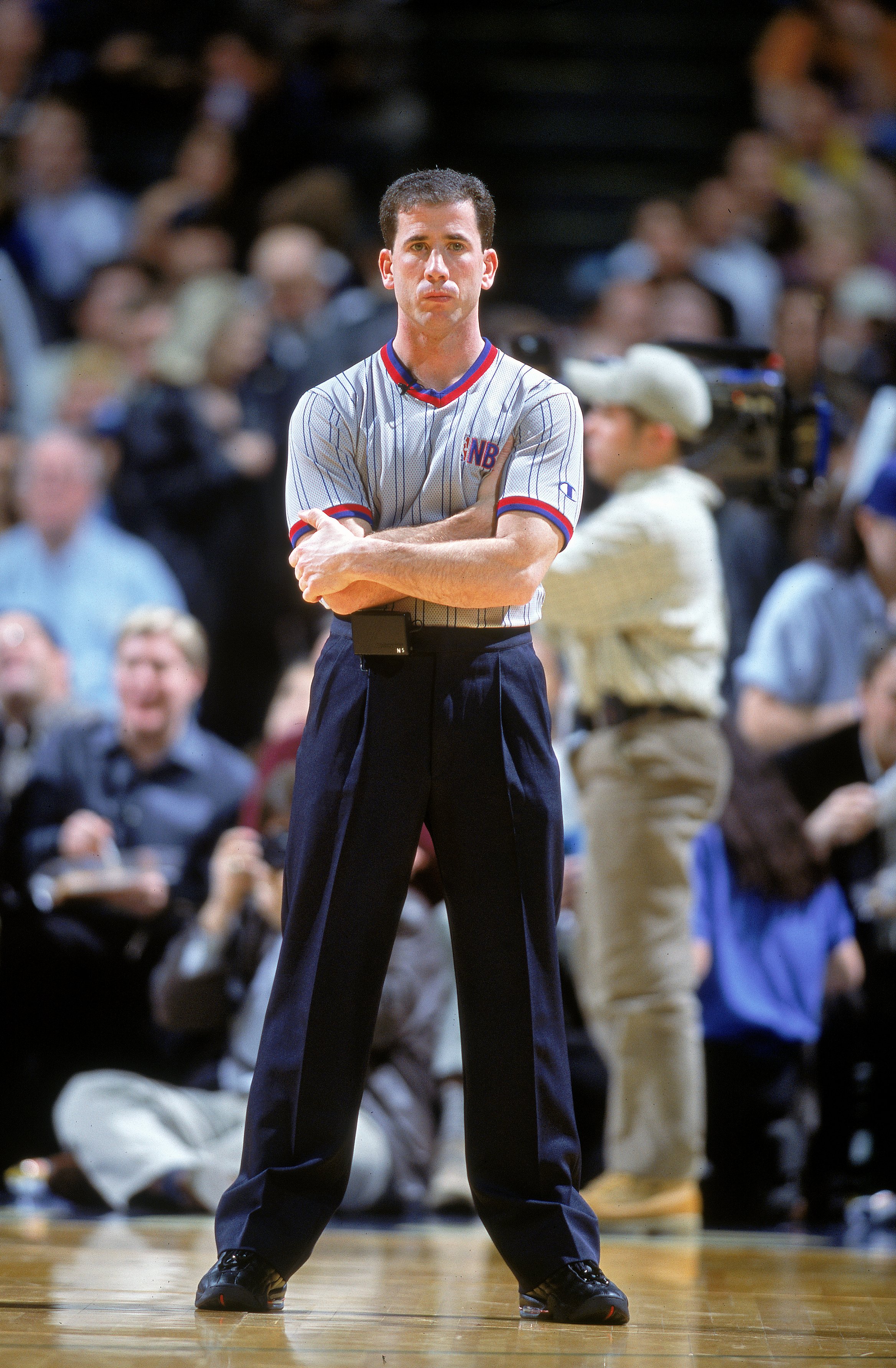 6 Dec 2000:  Referee Tim Donaghy  stands on the court during the game between the New York Knicks and the Dallas Mavericks at the Reunion Arena in Dallas, Texas. The Mavericks defeated the Knicks 94-85.   NOTE TO USER: It is expressly understood that the
