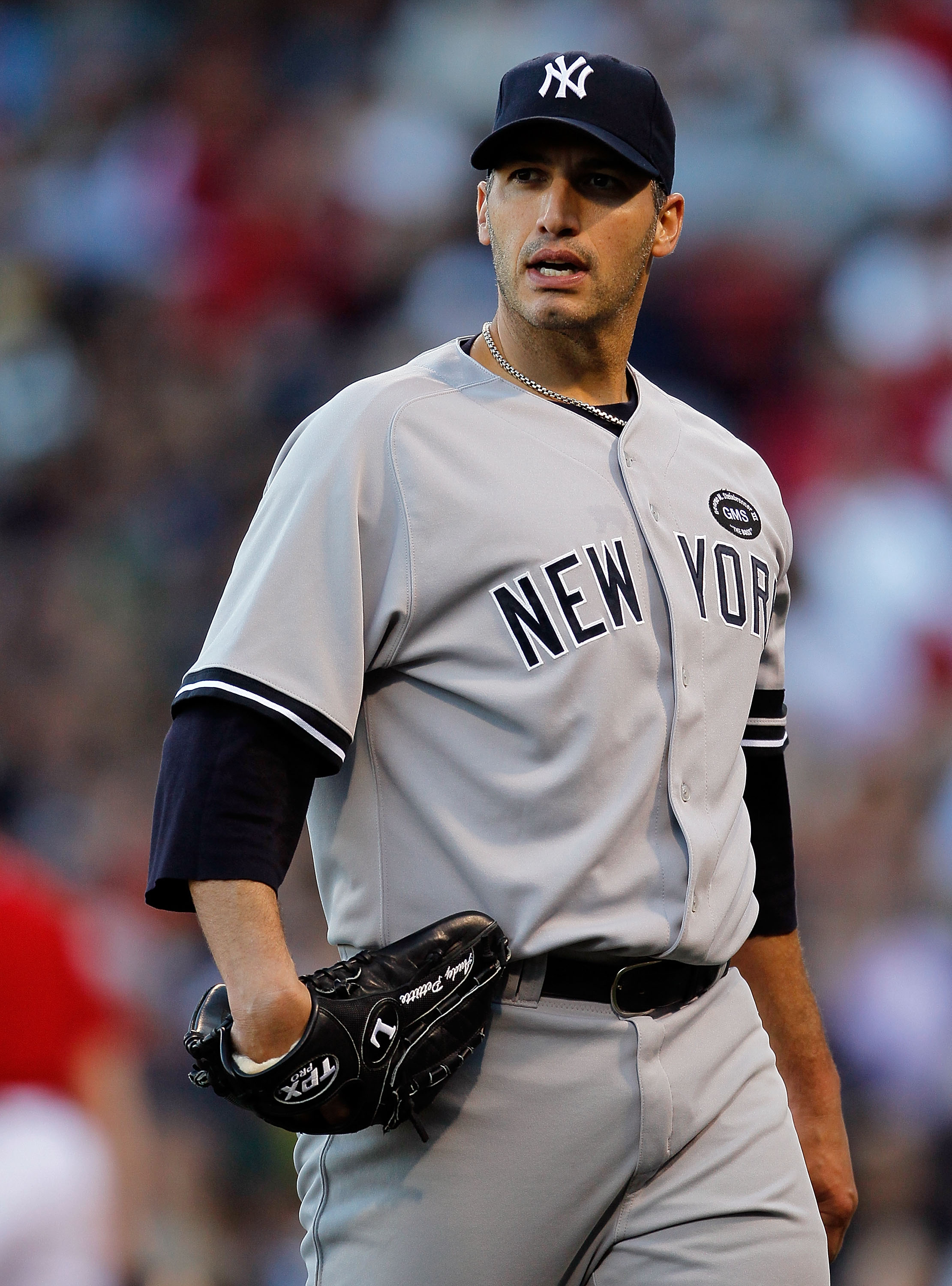 Photo: New York Yankees relief pitcher Damaso Marte reacts after