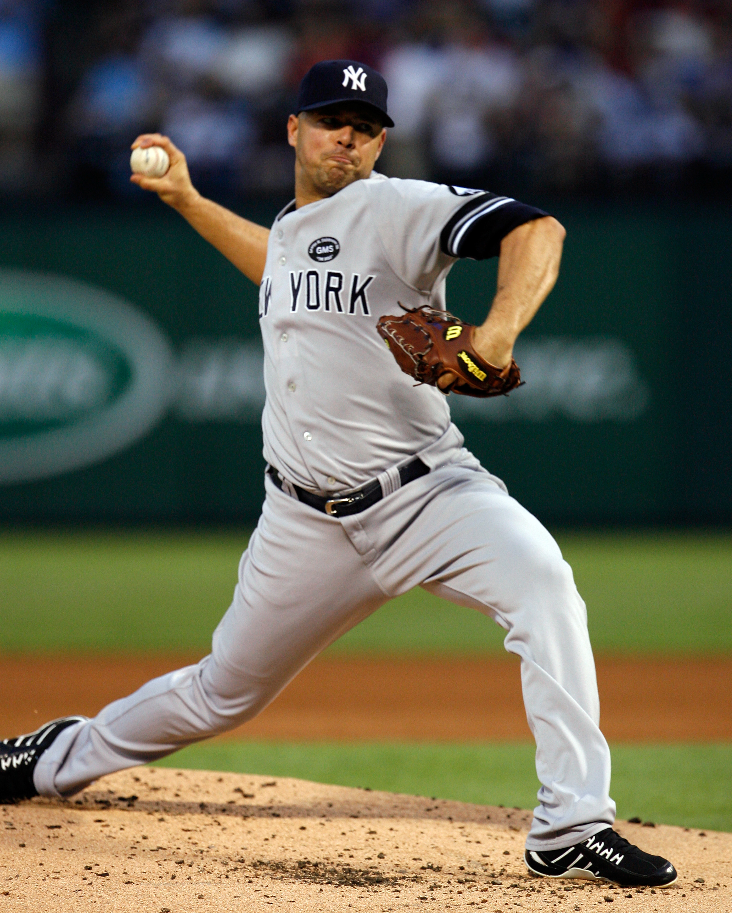 ARLINGTON, TX - SEPTEMBER 10:  Starting pitcher Javier Vasquez #31 of the New York Yankees pitches against the Texas Rangers on September 10, 2010 at Rangers Ballpark in Arlington, Texas.  (Photo by Tom Pennington/Getty Images)