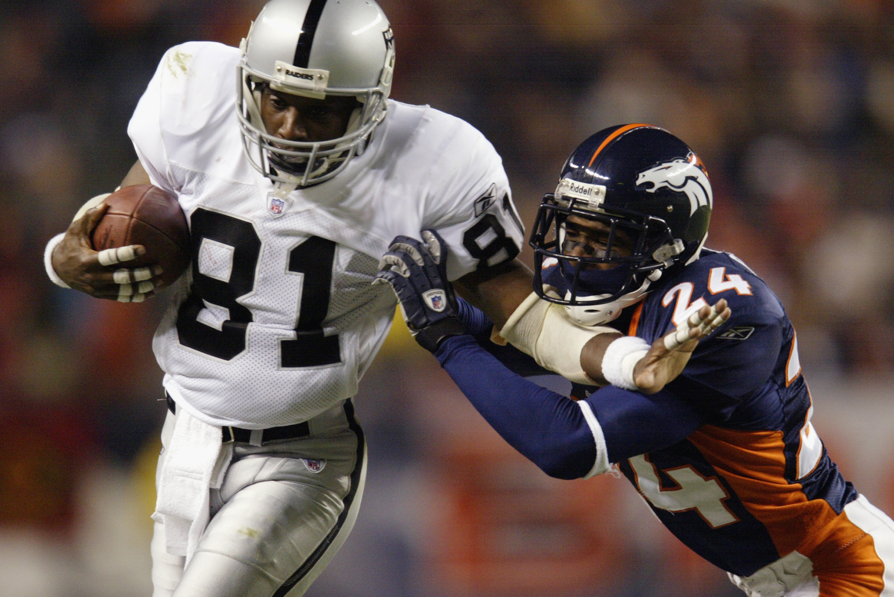 Jerry Rice #80 and Tim Brown #81.  Oakland raiders, Raiders players, Oakland  raiders football