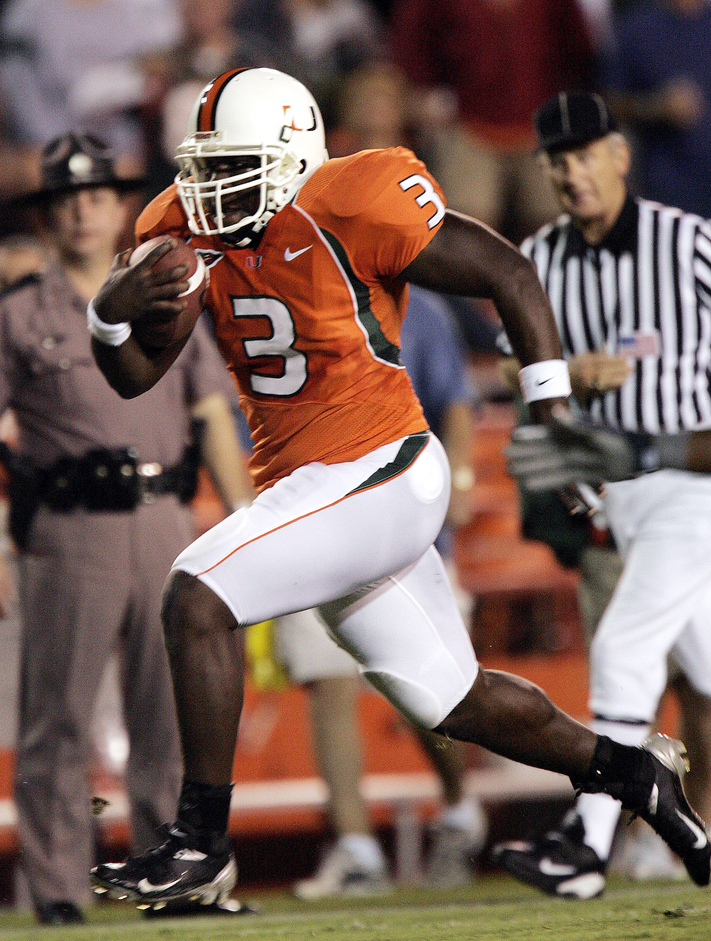 Frank Gore Miami Hurricanes Autographed 8 x 10 Running vs. FSU Photograph