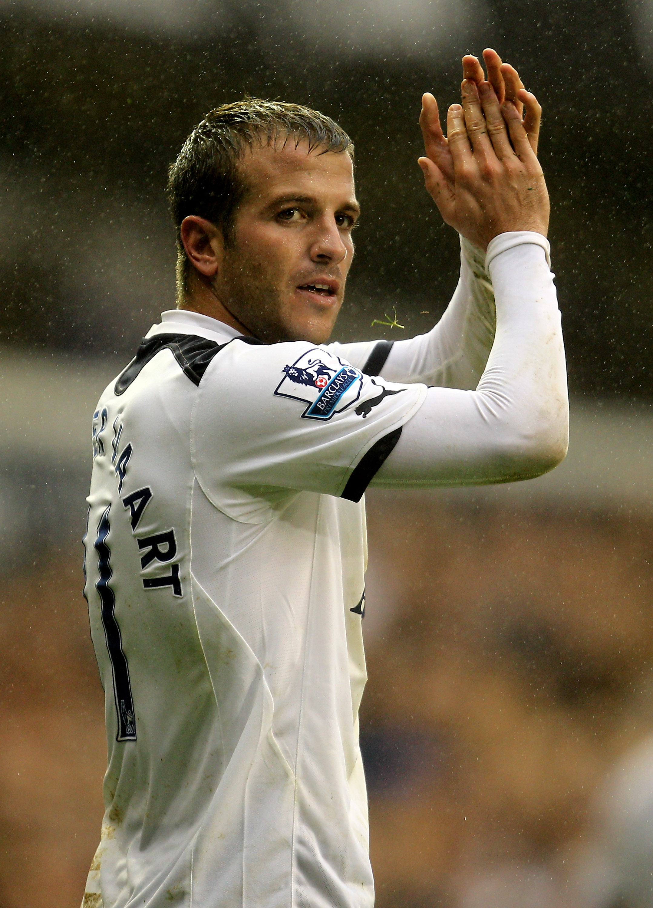 LONDON, ENGLAND - OCTOBER 02:  Rafael Van der Vaart of Spurs celebrates scoring their second goal during the Barclays Premier League match between Tottenham Hotspur and Aston Villa at White Hart Lane on October 2, 2010 in London, England.  (Photo by Paul 