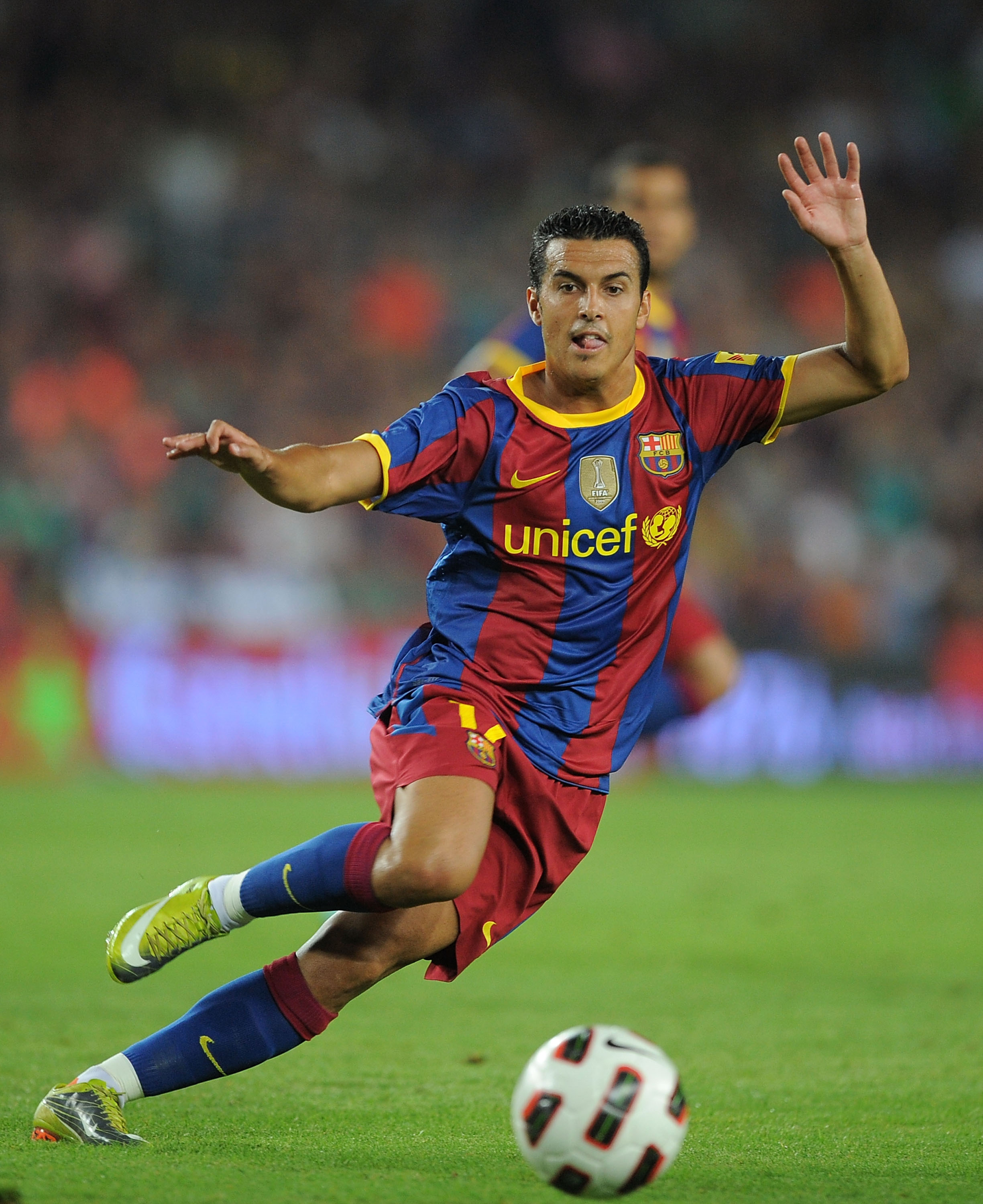 BARCELONA, SPAIN - AUGUST 25:  Pedro Rodriguez of Barcelona in action during the Joan Gamper Trophy match between Barcelona and AC Milan at Camp Nou stadium on August 25, 2010 in Barcelona, Spain.  (Photo by Denis Doyle/Getty Images)