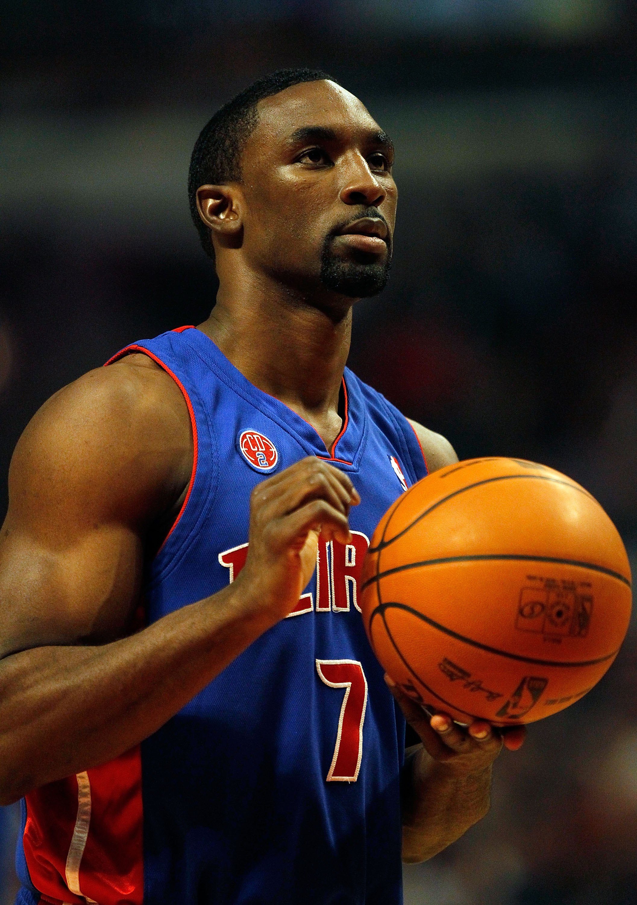 CHICAGO - DECEMBER 02: Ben Gordon #7 of the Detroit Pistons waits to shoot a free-throw against the Chicago Bulls at the United Center on December 2, 2009 in Chicago, Illinois. The Bulls defeated the Pistons 92-85. NOTE TO USER: User expressly acknowledge