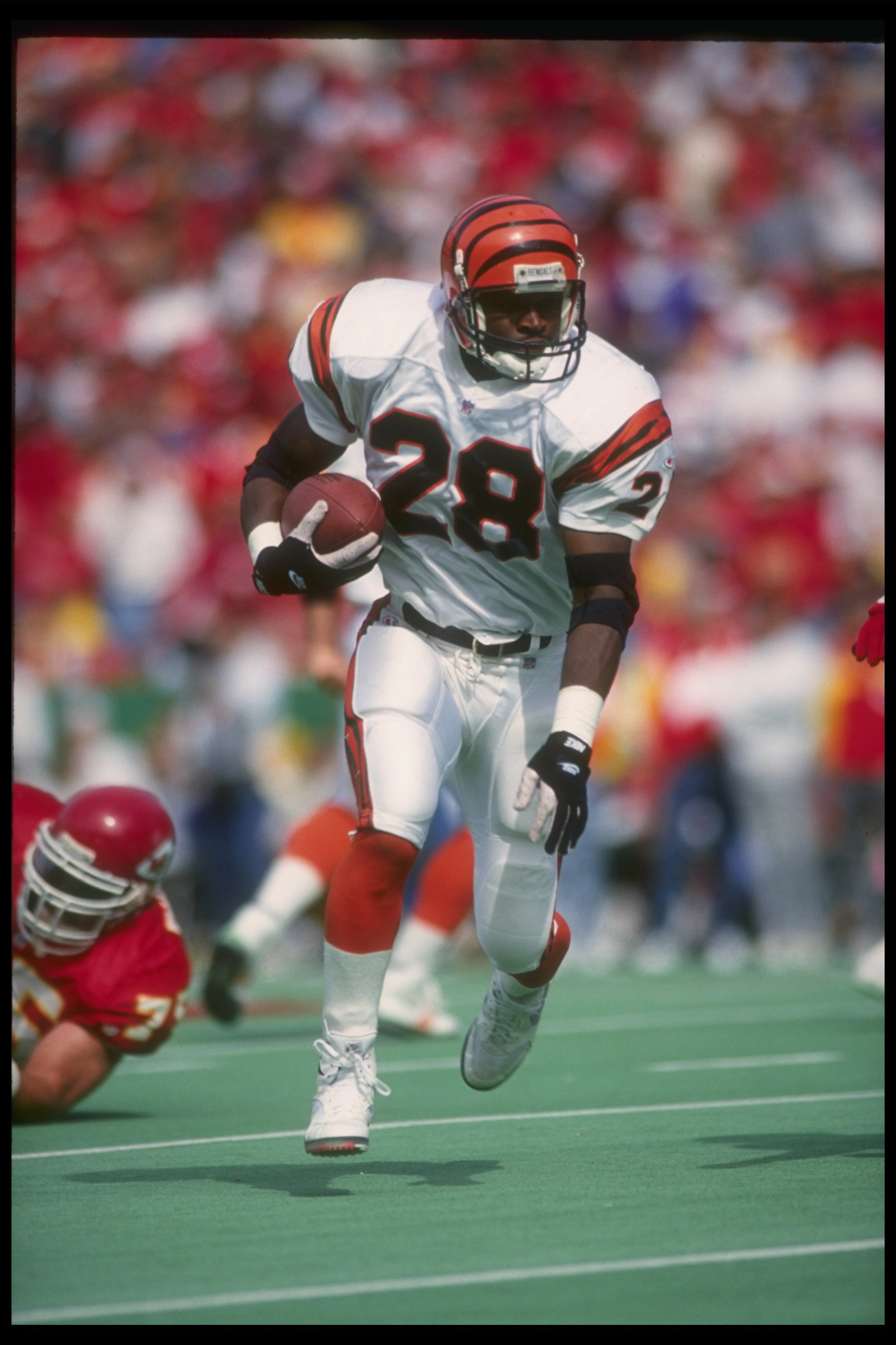10 Oct 1993:  Running back Harold Green of the Cincinnati Bengals runs with the ball during a game against the Kansas City Chiefs at Arrowhead Stadium in Kansas City, Missouri.  The Chiefs won the game, 17-15. Mandatory Credit: Otto Greule Jr.  /Allsport