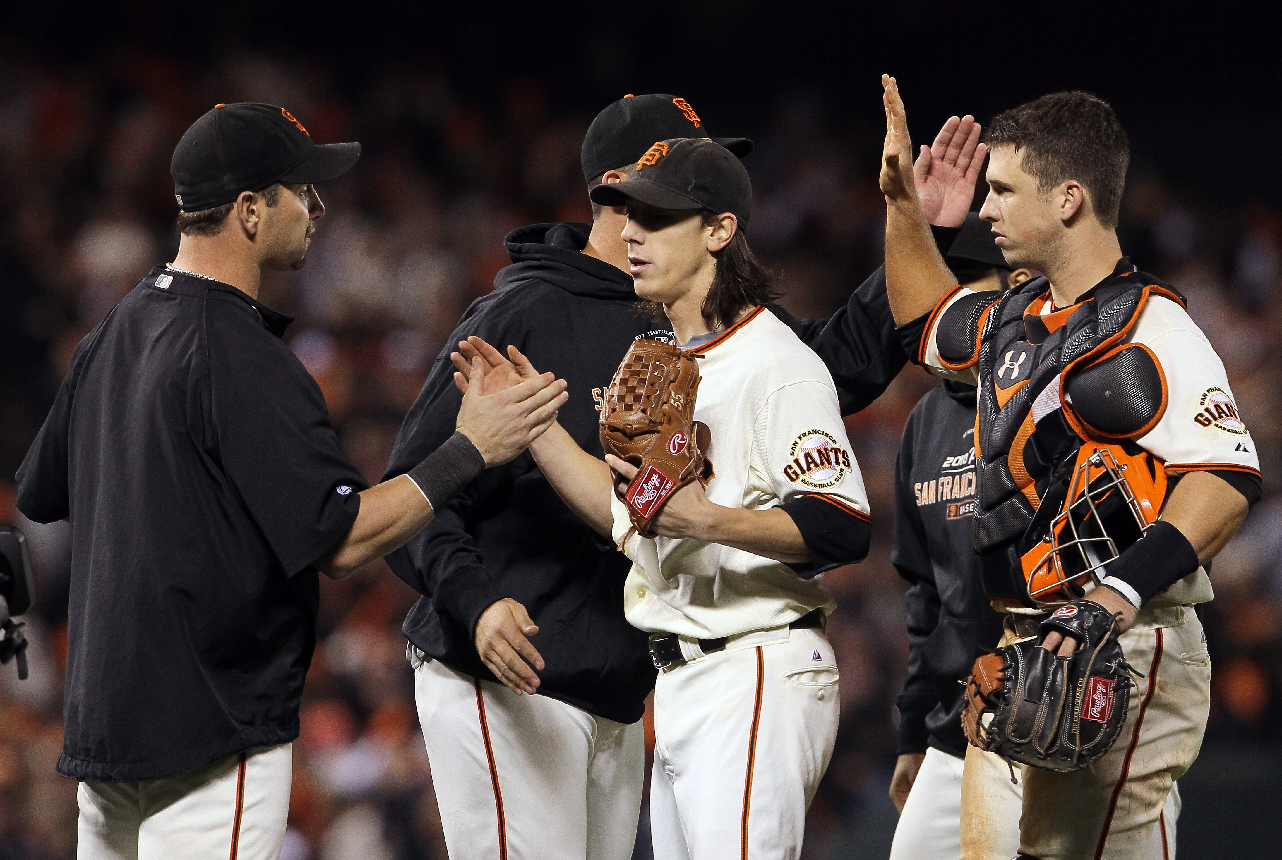 Buster Posey and Tim Lincecum Giants vs. Phillies photo