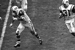 12/15/1974 New York Jets 45 Baltimore Colts 38 Joe Namath Bert Jones Dave Herman 