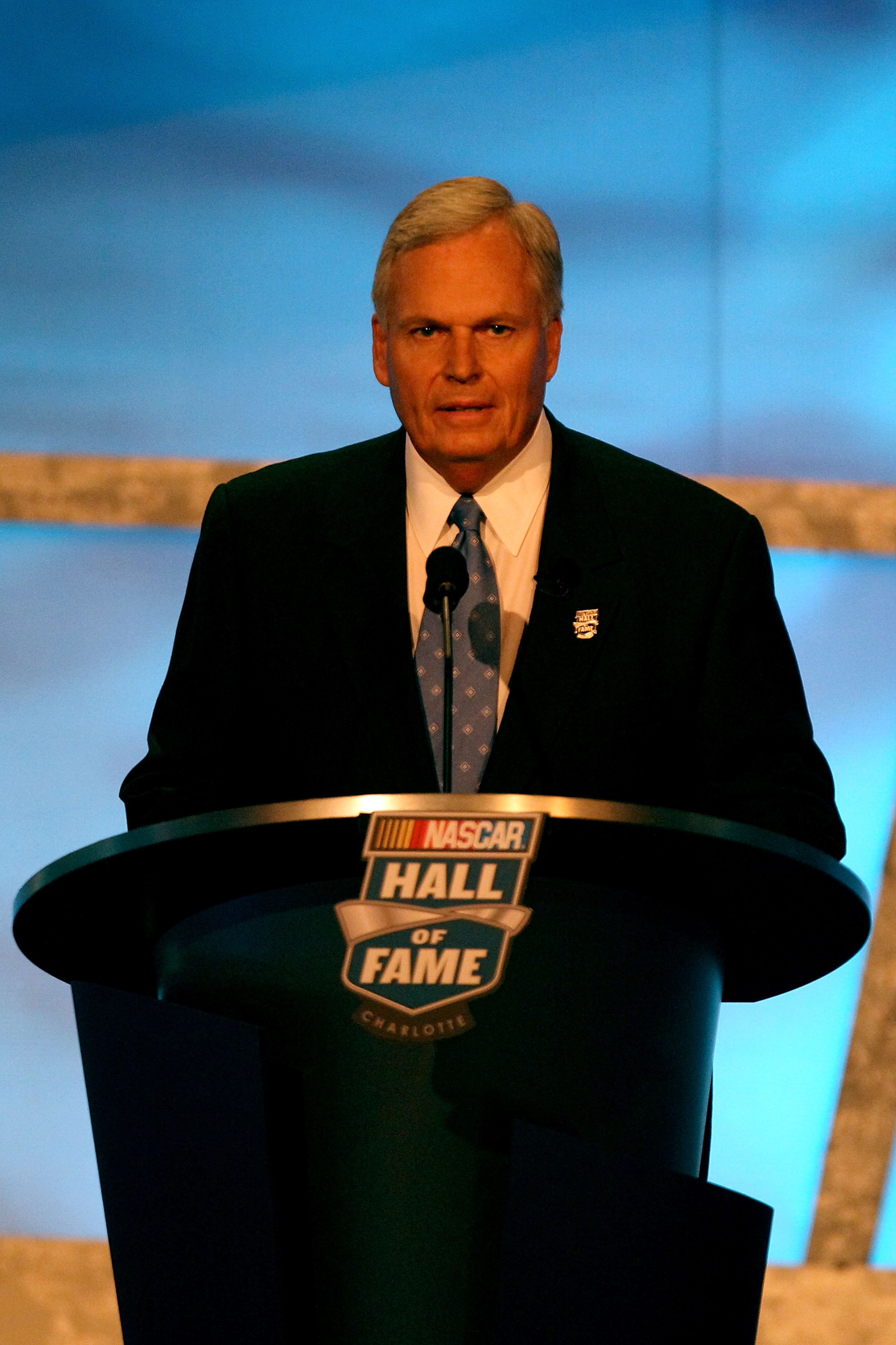 CHARLOTTE, NC - MAY 23:  Team owner Rick Hendrick speaks during the 2010 NASCAR Hall of Fame Induction Ceremony at the Charlotte Convention Center on May 23, 2010 in Charlotte, North Carolina.  (Photo by Streeter Lecka/Getty Images)