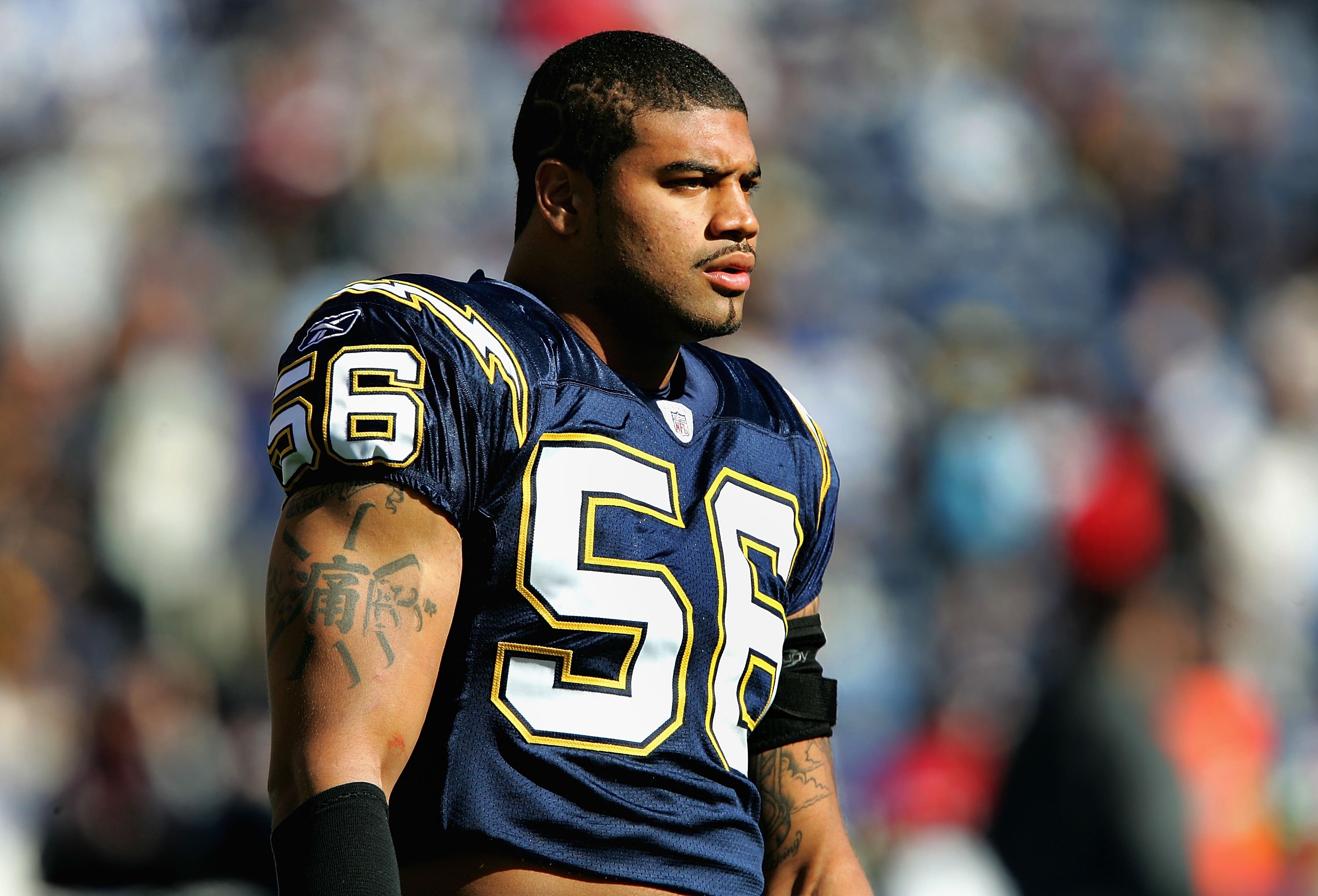 Former Chargers LB Shawne Merriman will hunt you down if you burn his jersey