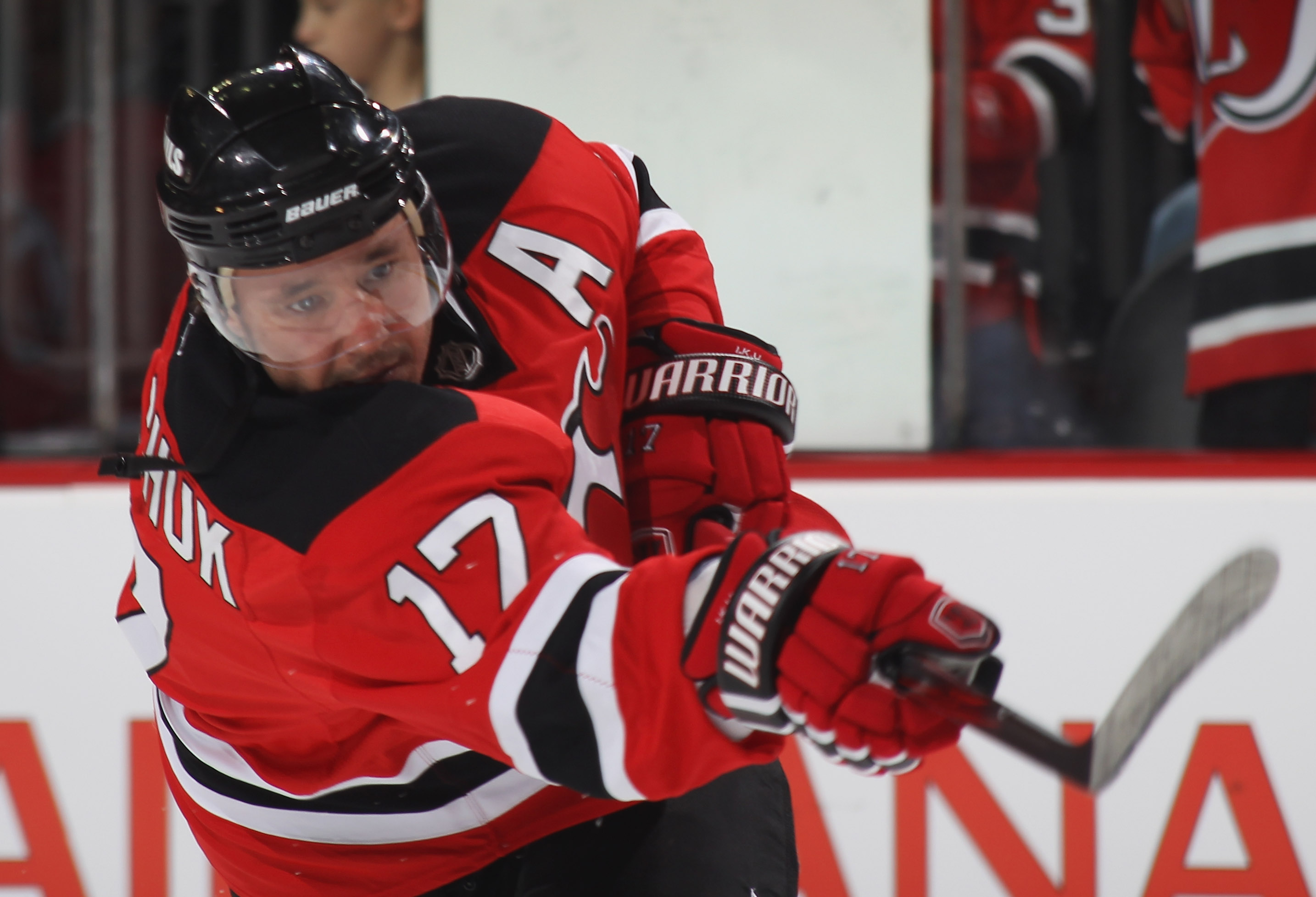 NEWARK, NJ - SEPTEMBER 28:  Ilya Kovalchuk #17 of the New Jersey Devils skates against the Philadelphia Flyers at the Prudential Center on September 28, 2010 in Newark, New Jersey.  (Photo by Bruce Bennett/Getty Images)