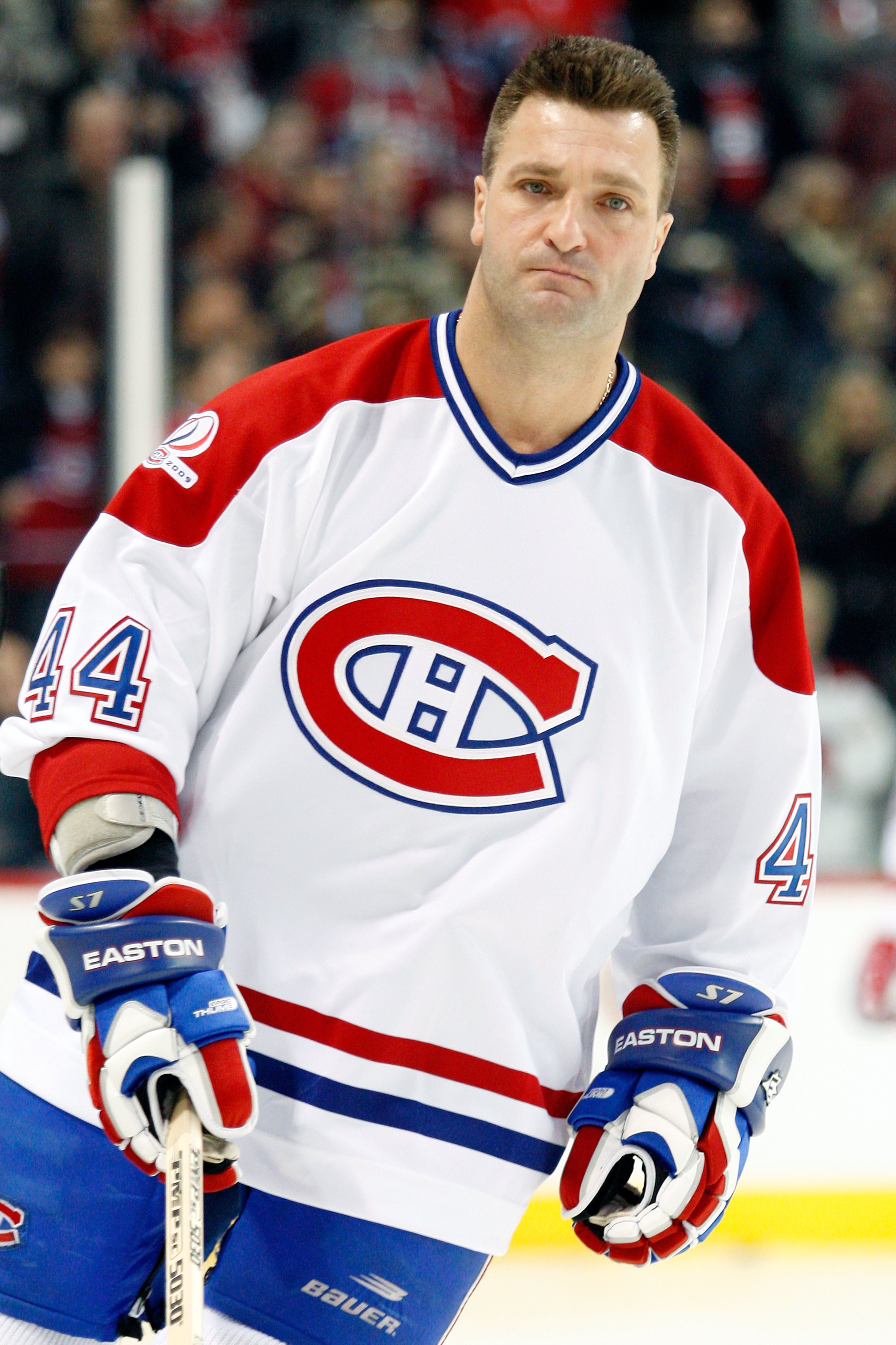 MONTREAL- DECEMBER 4:  Former Montreal Canadiens Stephane Richer skates during the Centennial Celebration ceremonies prior to the NHL game between the Montreal Canadiens and Boston Bruins on December 4, 2009 at the Bell Centre in Montreal, Quebec, Canada.