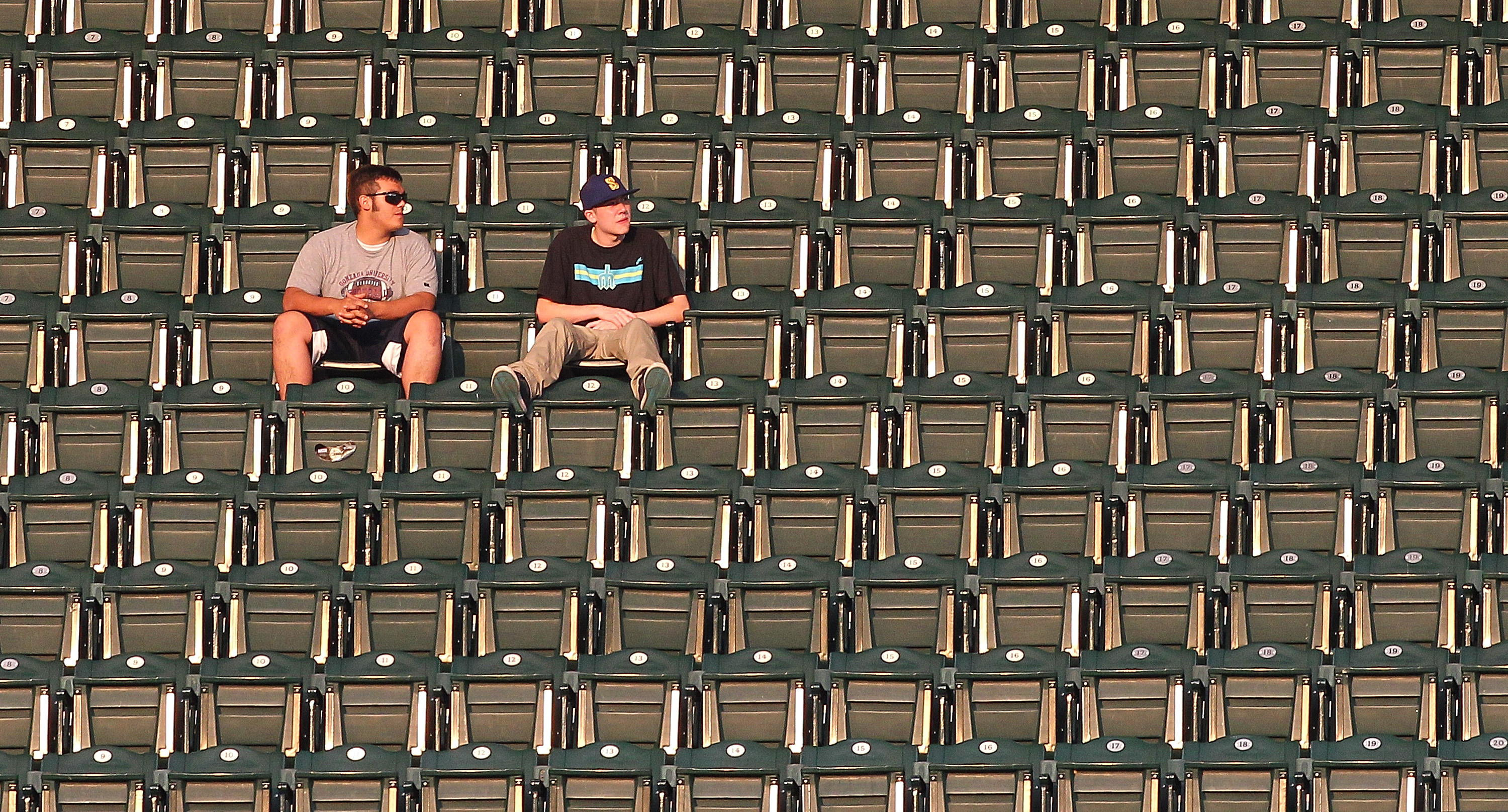 SEATTLE - AUGUST 03:  Seattle Mariners' fans watch the game against the Texas Rangers from the upper right field deck at Safeco Field on August 3, 2010 in Seattle, Washington. (Photo by Otto Greule Jr/Getty Images)
