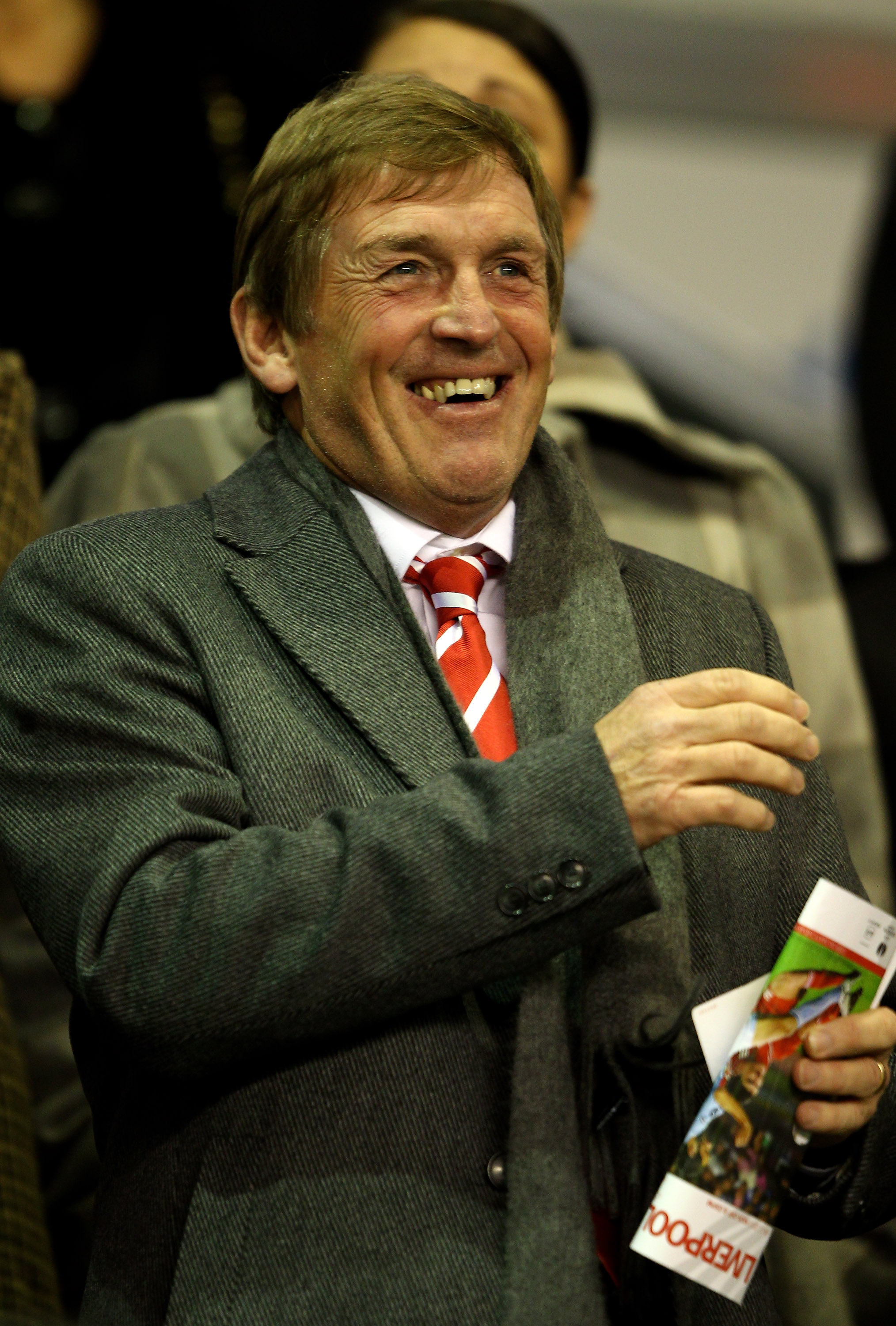 LIVERPOOL, ENGLAND - NOVEMBER 04:  Kenny Dalglish laughs prior to the UEFA Europa League Group K match beteween Liverpool and SSC Napoli at Anfield on November 4, 2010 in Liverpool, England.  (Photo by Clive Brunskill/Getty Images)