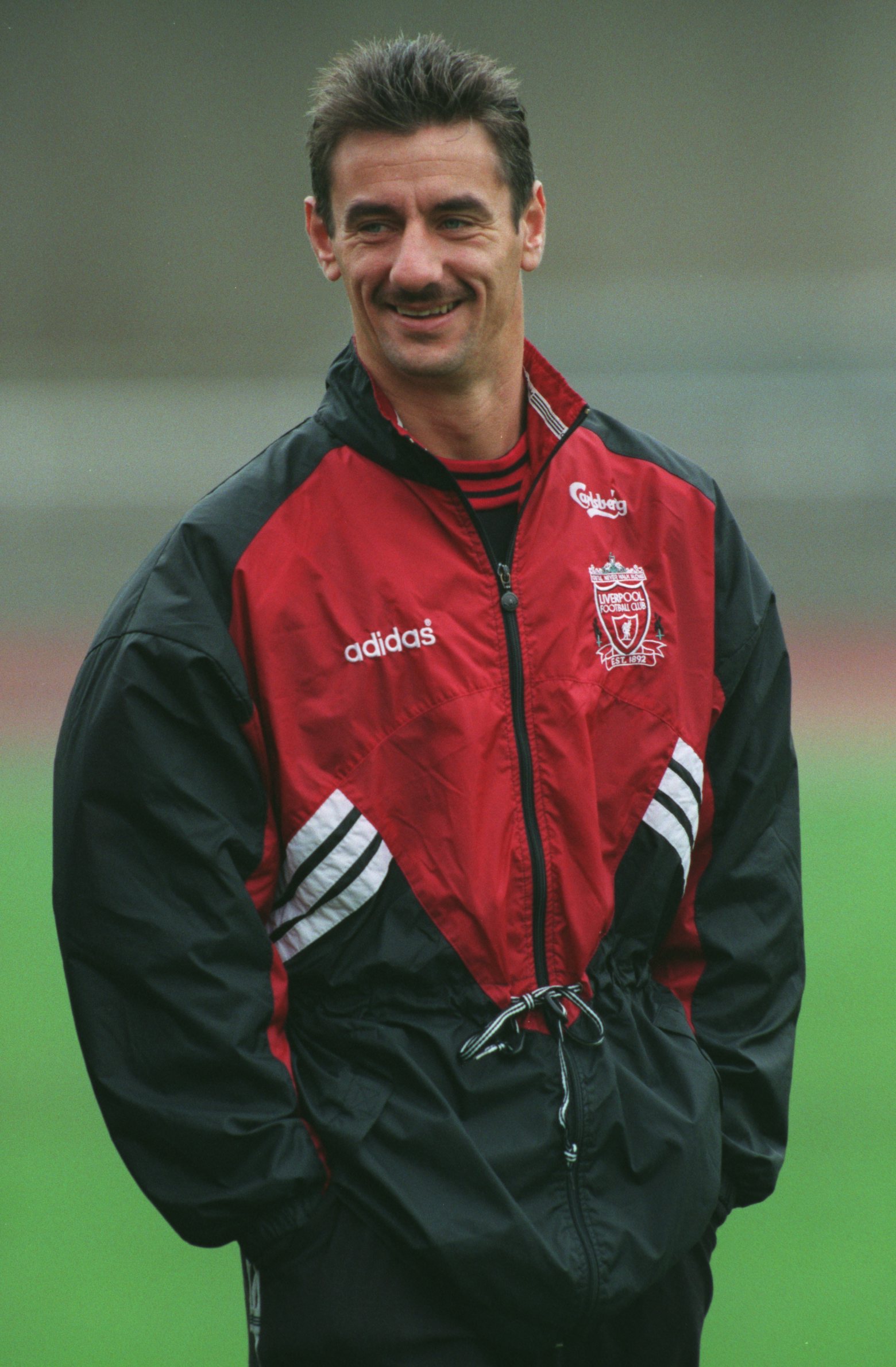17 OCT 1995:  IAN RUSH OF LIVERPOOL INSPECTS THE PITCH BEFORE THE UEFA CUP 2ND ROUND MATCH AGAINST BRONDBY. THE MATCH ENDED 0-0. Mandatory Credit: Clive Brunskill/ALLSPORT