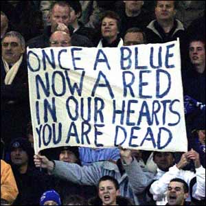Everton fans display their anger As Rooney returns to Goodison.