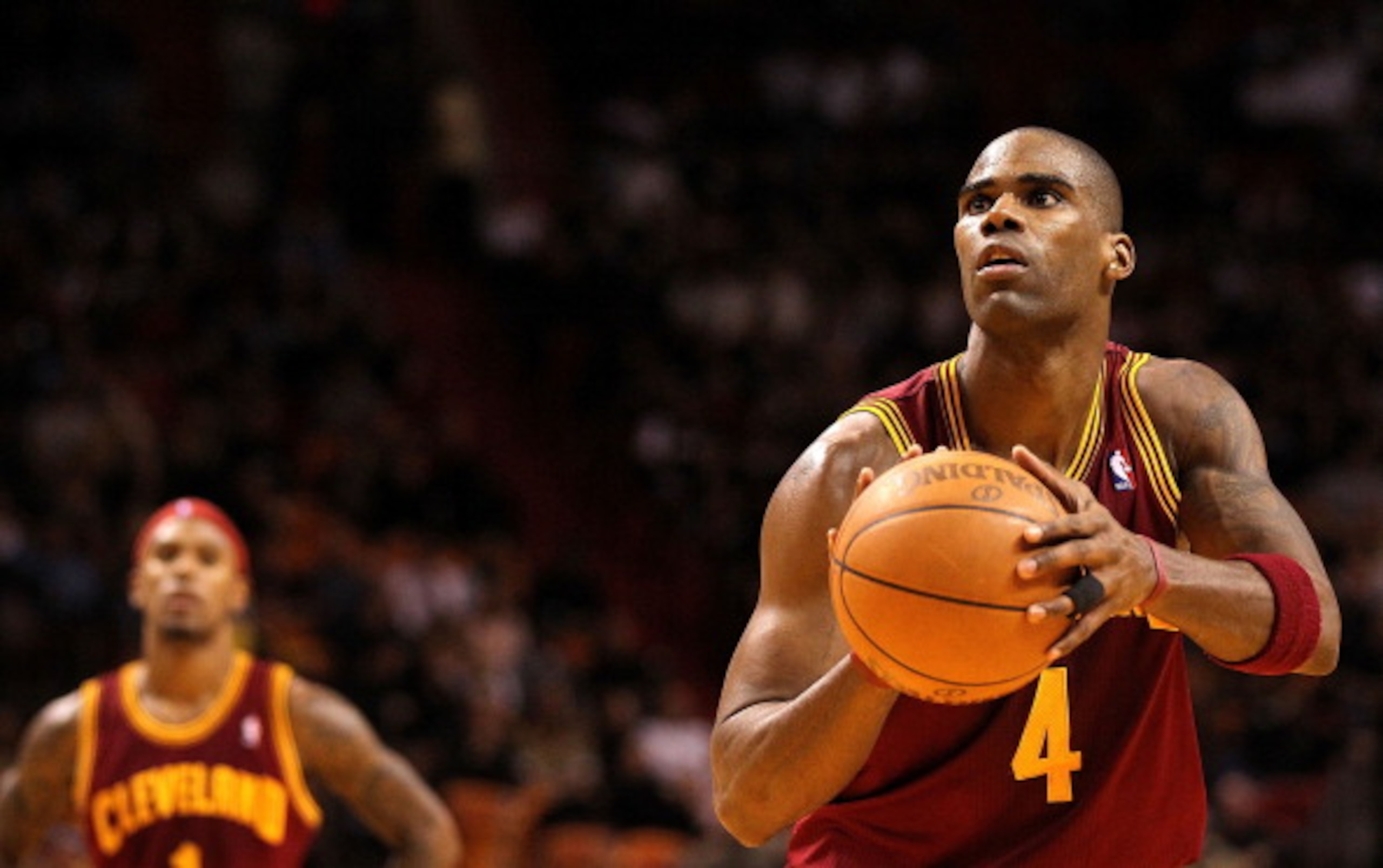 MIAMI, FL - DECEMBER 15:  Antawn Jamison #4  of the Cleveland Cavaliers shoots a free throw during a game against the Miami Heat at American Airlines Arena on December 15, 2010 in Miami, Florida. NOTE TO USER: User expressly acknowledges and agrees that, 