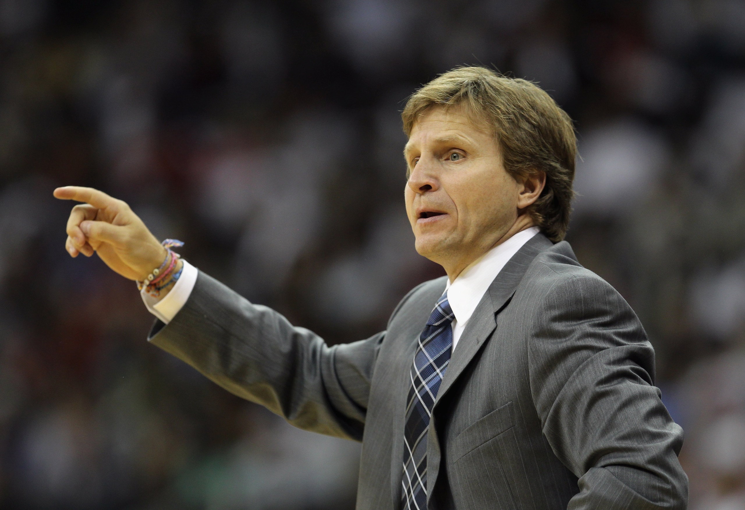 KANSAS CITY, MO - OCTOBER 08:  Head coach Scott Brooks of the Oklahoma City Thunder reacts during the game against the Miami Heat on October 8, 2010 at the Sprint Center in Kansas City, Missouri.  (Photo by Jamie Squire/Getty Images)
