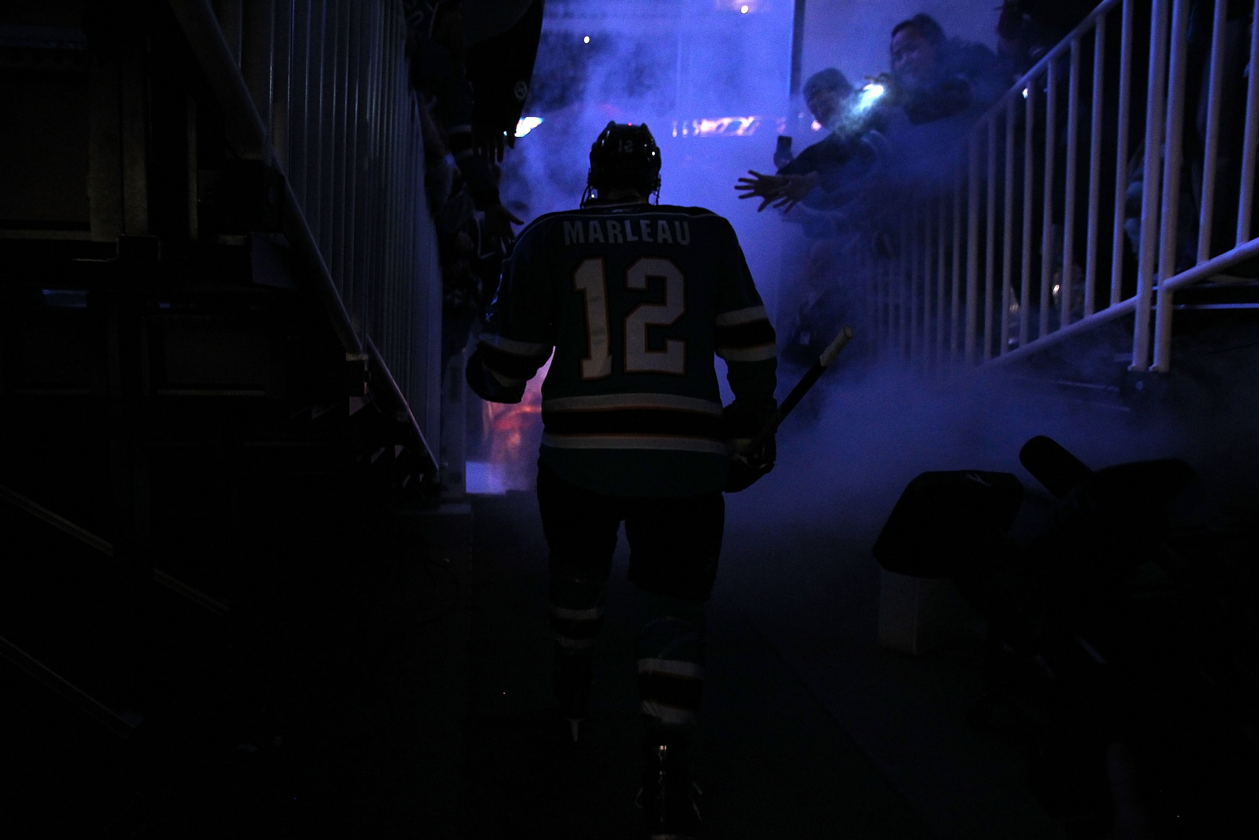 SAN JOSE, CA - DECEMBER 21:  Patrick Marleau #12 of the San Jose Sharks walks on to the ice for their game against the Edmonton Oilers at HP Pavilion on December 21, 2010 in San Jose, California.  (Photo by Ezra Shaw/Getty Images)