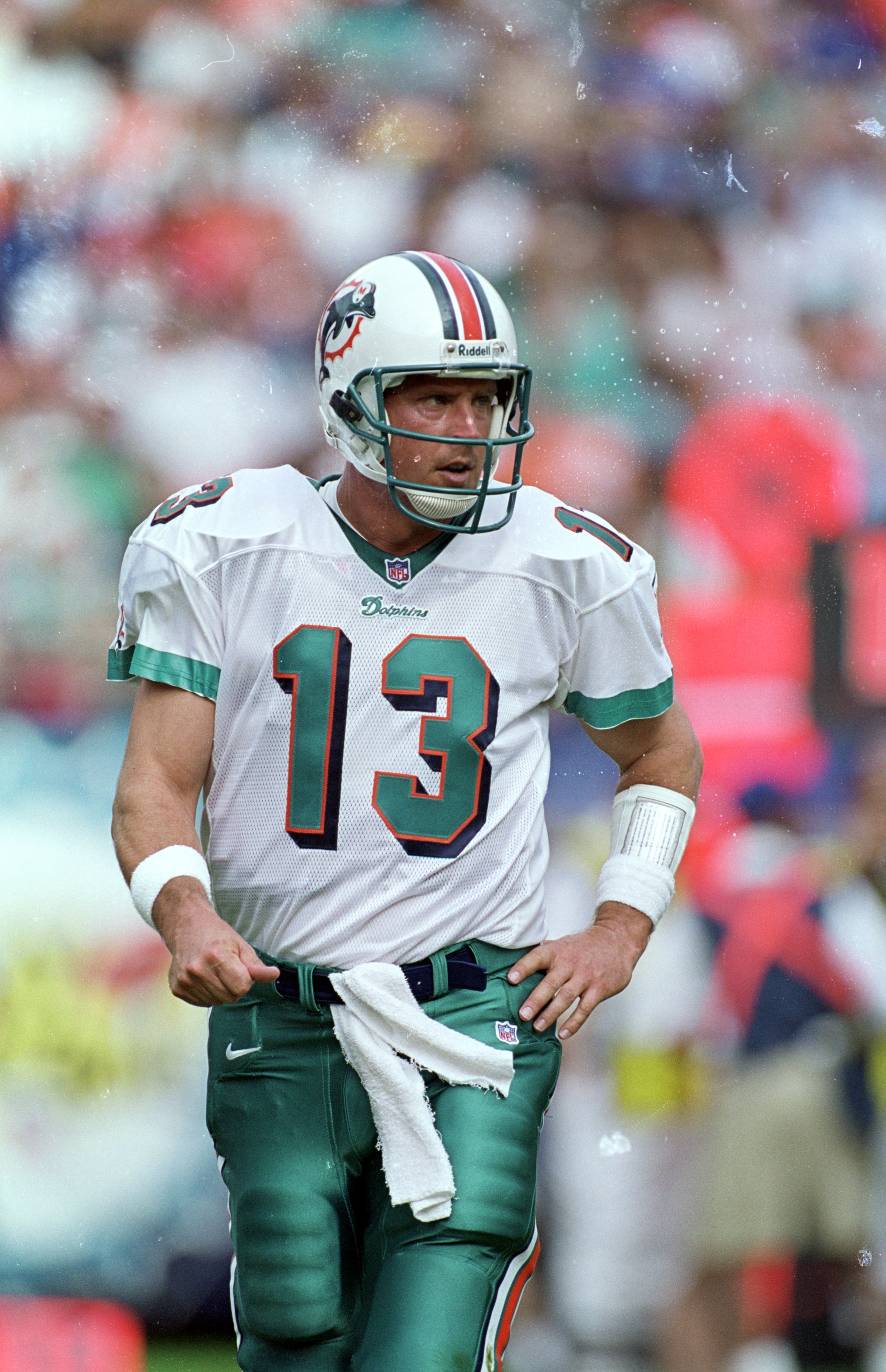 5 Dec 1999: Dan Marino #13 of the Miami Dolphins struts on the field during the game against the Indianapolis Colts at the Pro Player Stadium in Miami, Florida. The Colts defeated the Dolphins 37-34. Mandatory Credit: Eliot J. Schechter  /Allsport