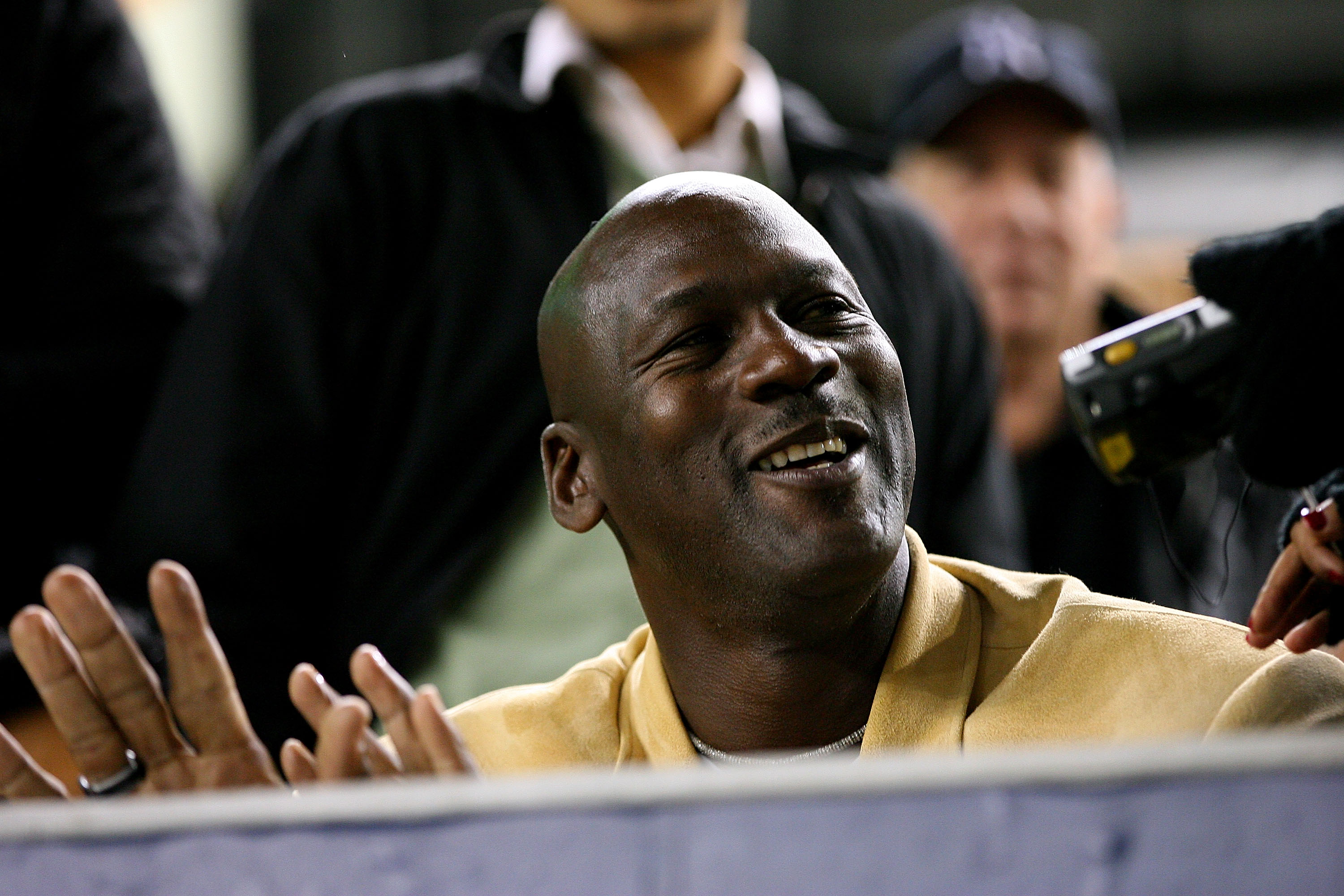 NEW YORK - OCTOBER 19:  Basketball Hall of Famer Michael Jordan sits in the stands during Game Four of the ALCS during the 2010 MLB Playoffs at Yankee Stadium on October 19, 2010 in the Bronx borough of New York City.  (Photo by Andrew Burton/Getty Images