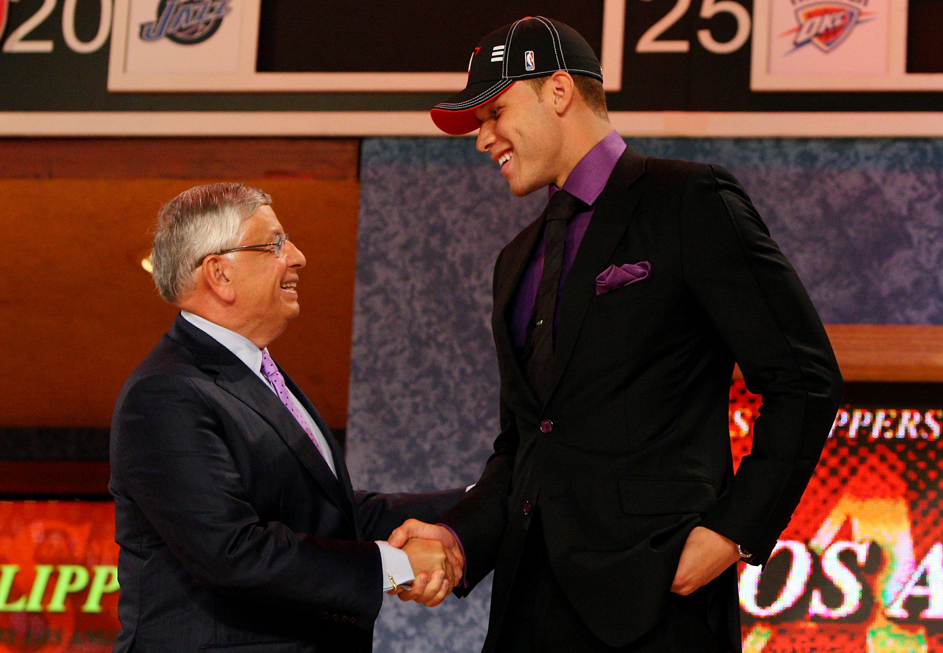NEW YORK - JUNE 25:  NBA Commissioner David Stern poses for a photograph with the first overall draft pick by the Los Angeles Clippers,  Blake Griffin during the 2009 NBA Draft at the Wamu Theatre at Madison Square Garden June 25, 2009 in New York City. N