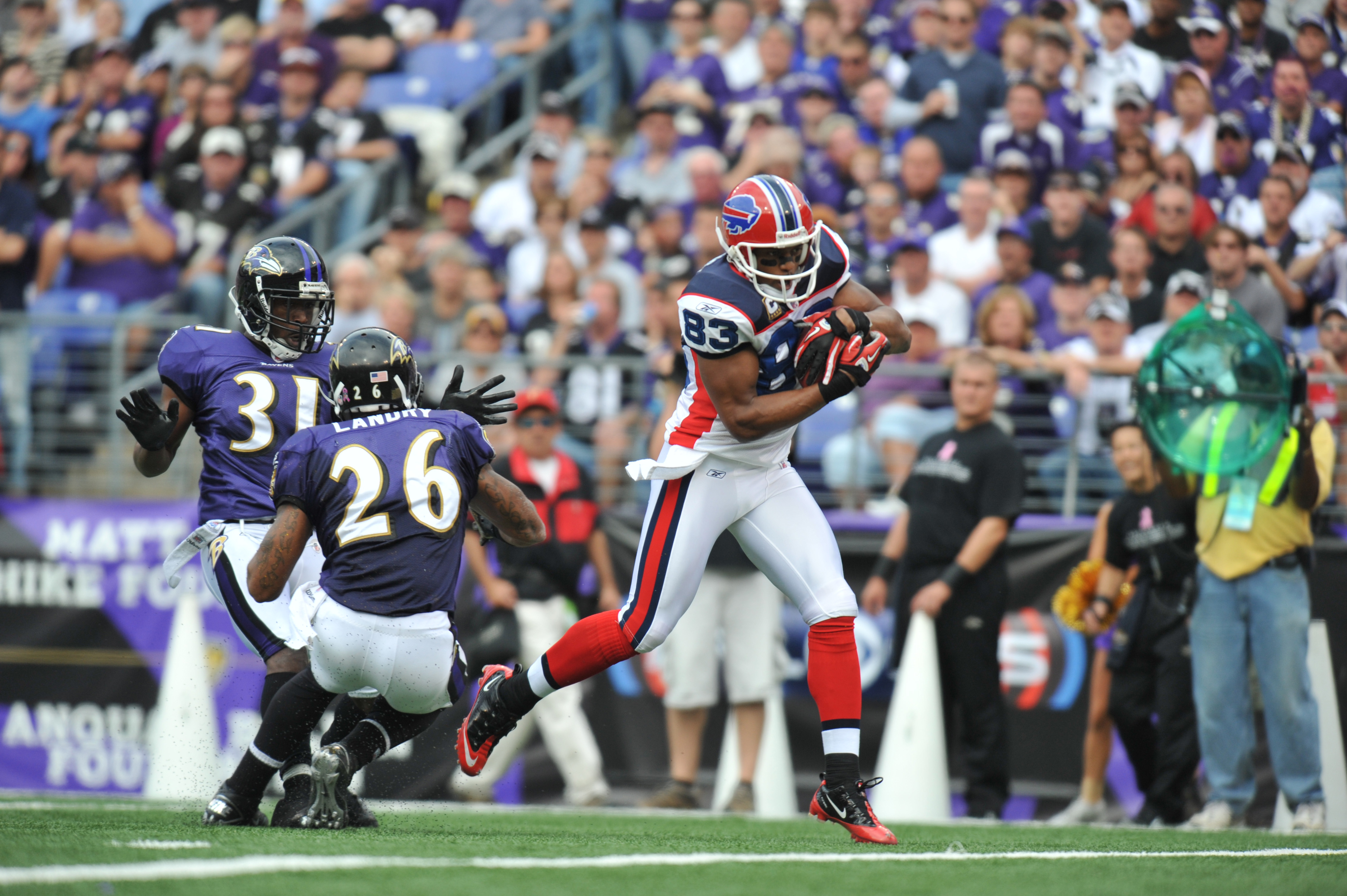 Lee Evans tourched the Ravens for 3 TDs