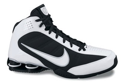 white and black high top nikes
