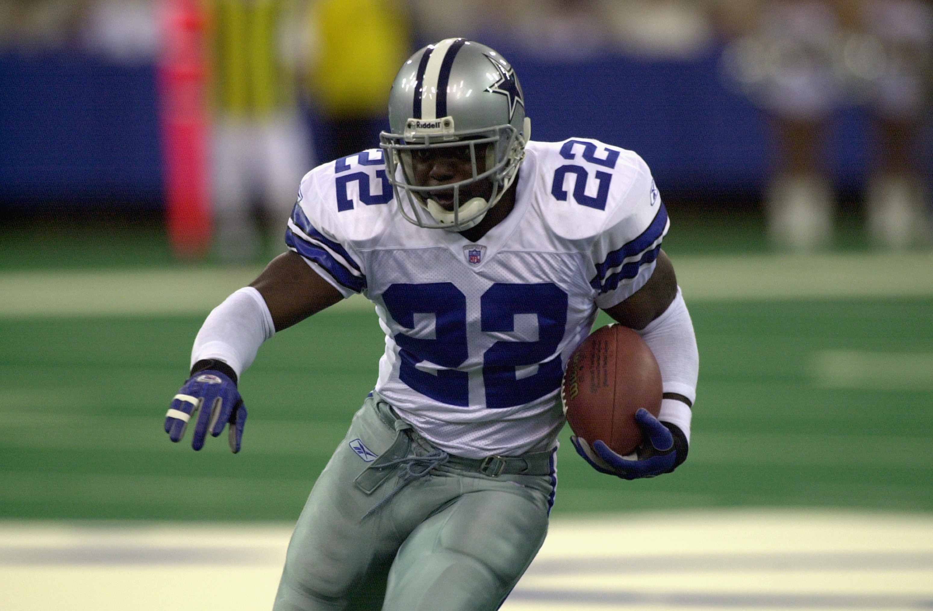 Emmitt Smith and Daryl Moose Johnston After Rushing Record - Oct 27, 2002  