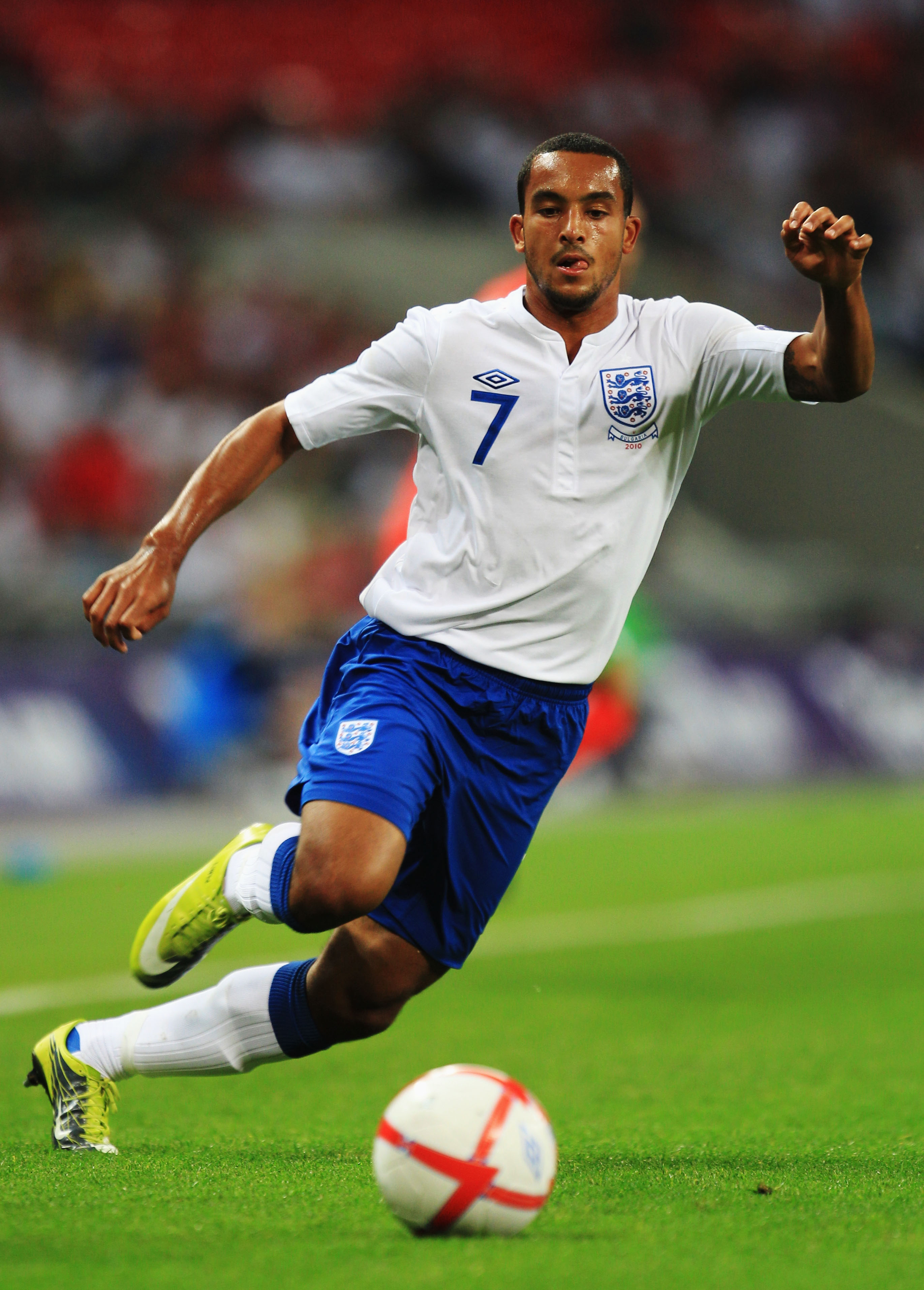 LONDON, ENGLAND - SEPTEMBER 03:  Theo Walcott of England is seen during the UEFA EURO 2012 Group G Qualifying match between England and Bulgaria at Wembley Stadium on September 3, 2010 in London, England.  (Photo by Mark Thompson/Getty Images)