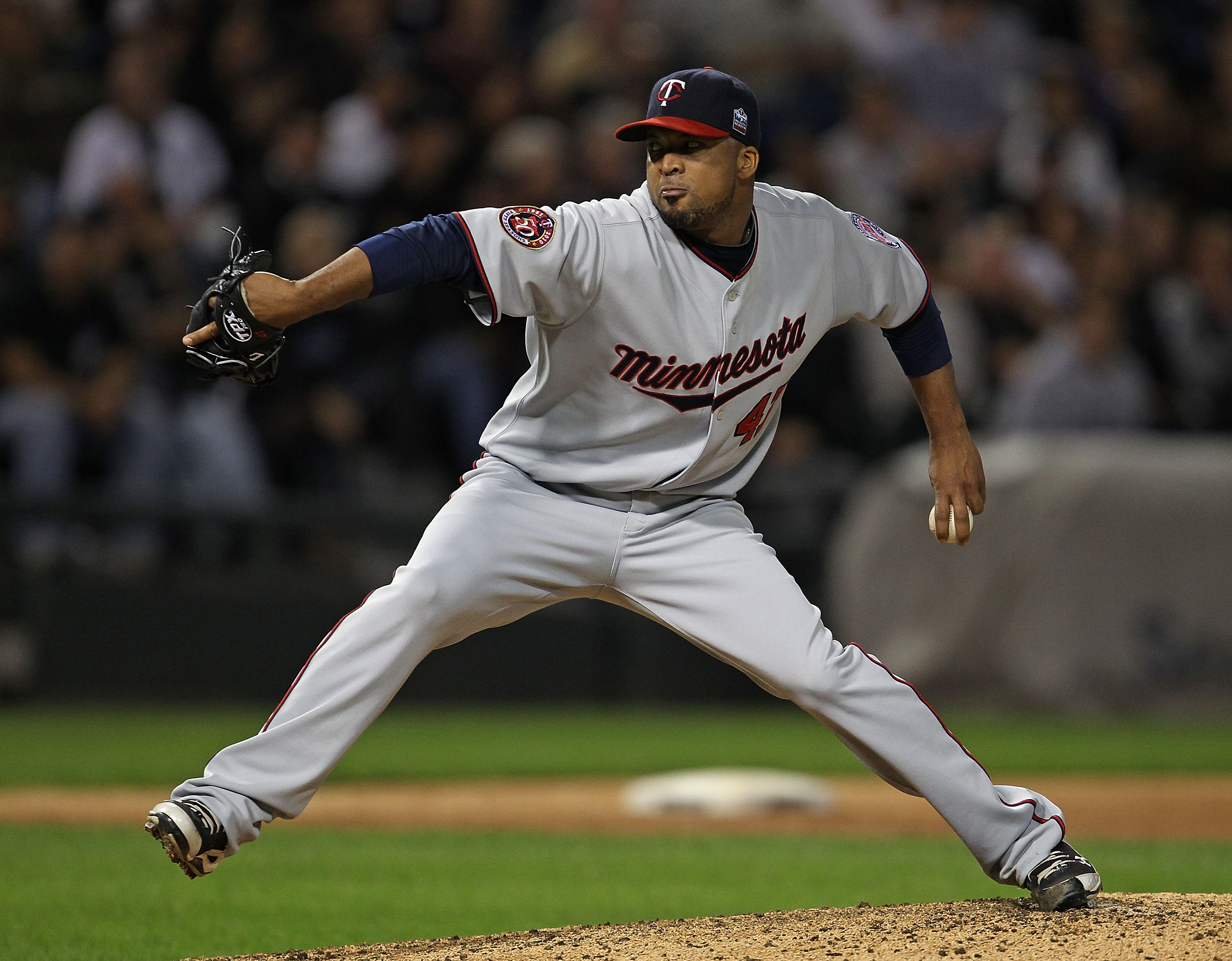 CHICAGO - SEPTEMBER 14: Starting pitcher Francisco Liriano #47 of the Minnesota Twins delivers the ball against the Chicago White Sox at U.S. Cellular Field on September 14, 2010 in Chicago, Illinois. (Photo by Jonathan Daniel/Getty Images)