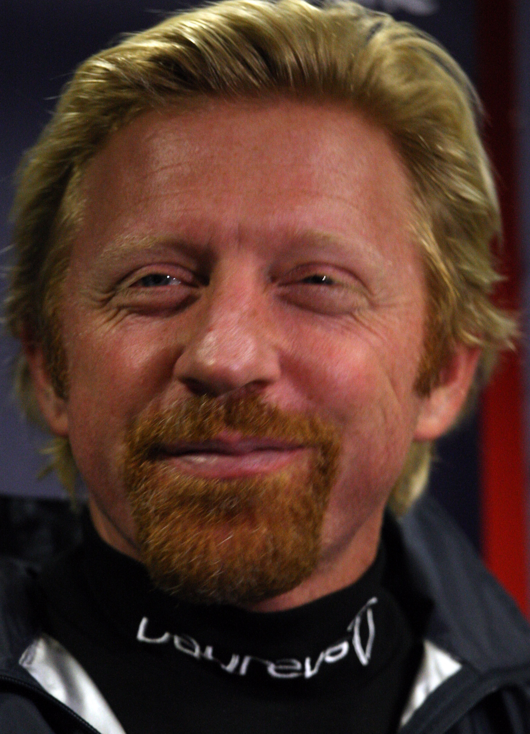 MILTON KEYNES, UNITED KINGDOM - DECEMBER 03:  Boris Becker of Germany gives a press conference during Laureus MotorV8 event at the Dayton Race Track, Milton Keynes on December 3, 2008 in Milton Keynes, EWngland.  (Photo by Ross Kinnaird/Getty Images for L