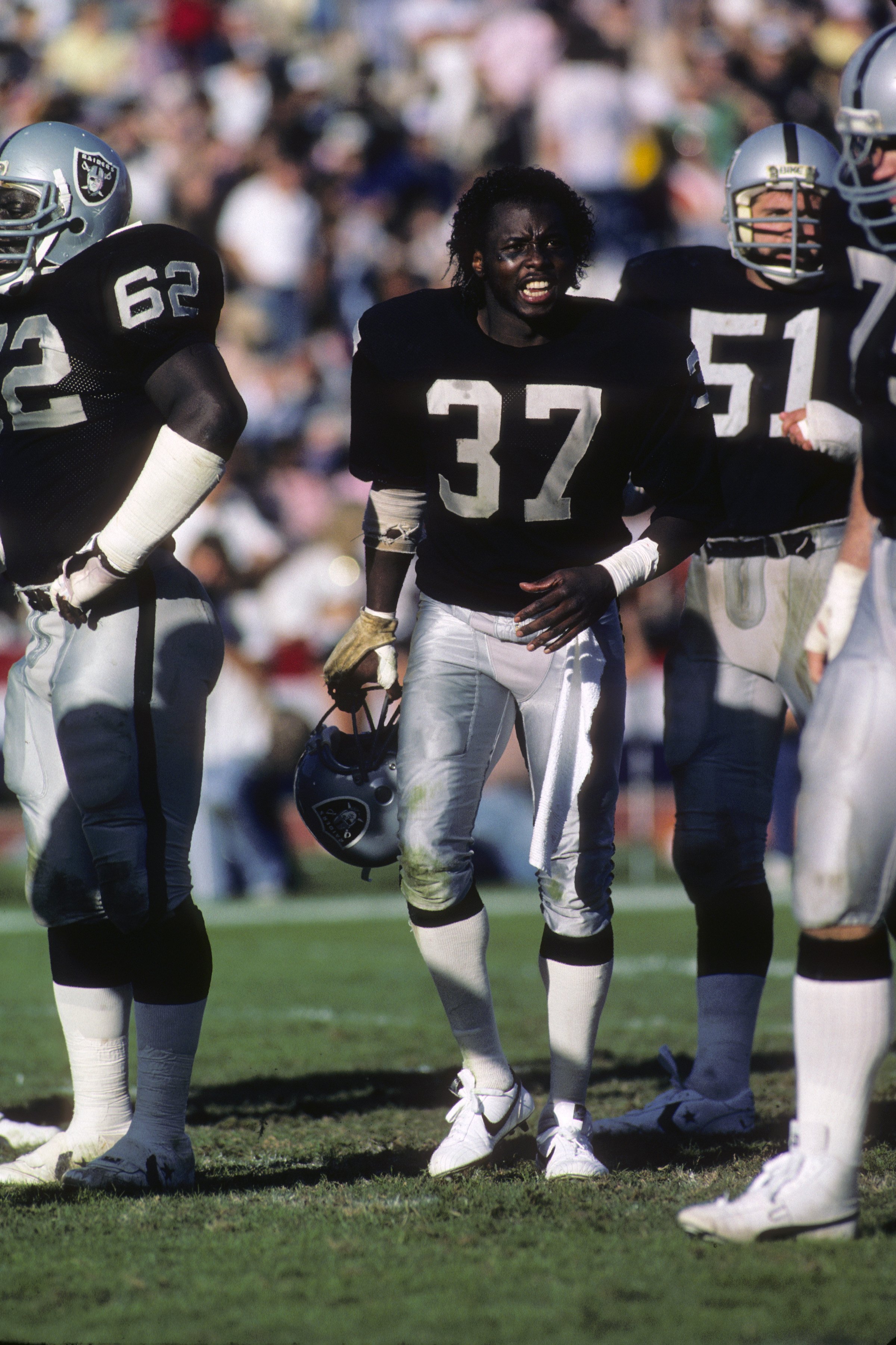 LOS ANGELES - NOVEMBER 13:  Defensive back Lester Hayes #37 of the Los Angeles Raiders looks on from the field during the game against the Denver Broncos at the Los Angeles Memorial Coliseum on November 13, 1983 in Los Angeles, California.  The Raiders wo