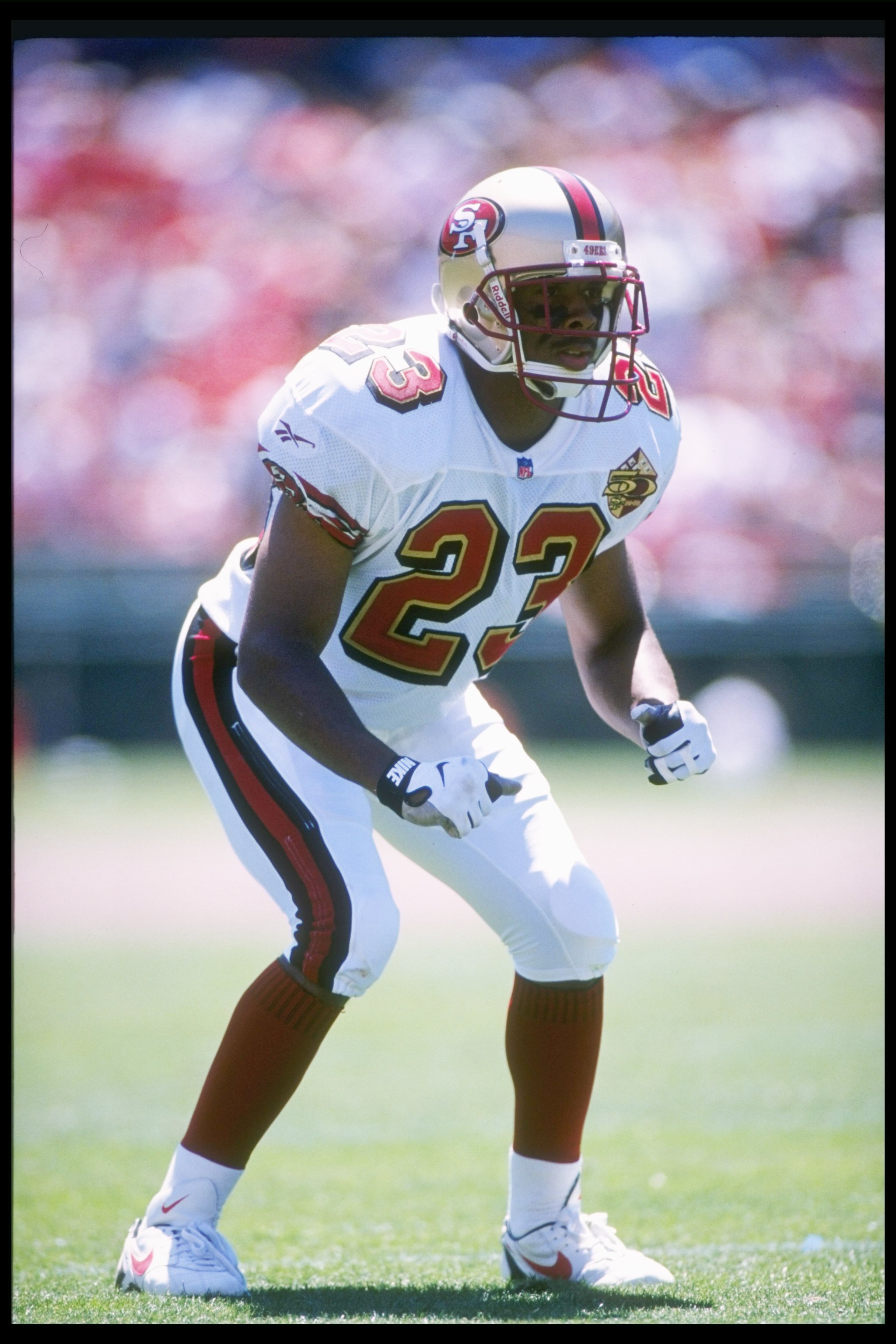 3 Aug 1996:  Defensive back Marquez Pope of the San Francisco 49ers looks on during a preseason game against the Denver Broncos at 3Com Park in San Francisco, California.  The Broncos won the game, 20-17. Mandatory Credit: Otto Greule Jr.  /Allsport