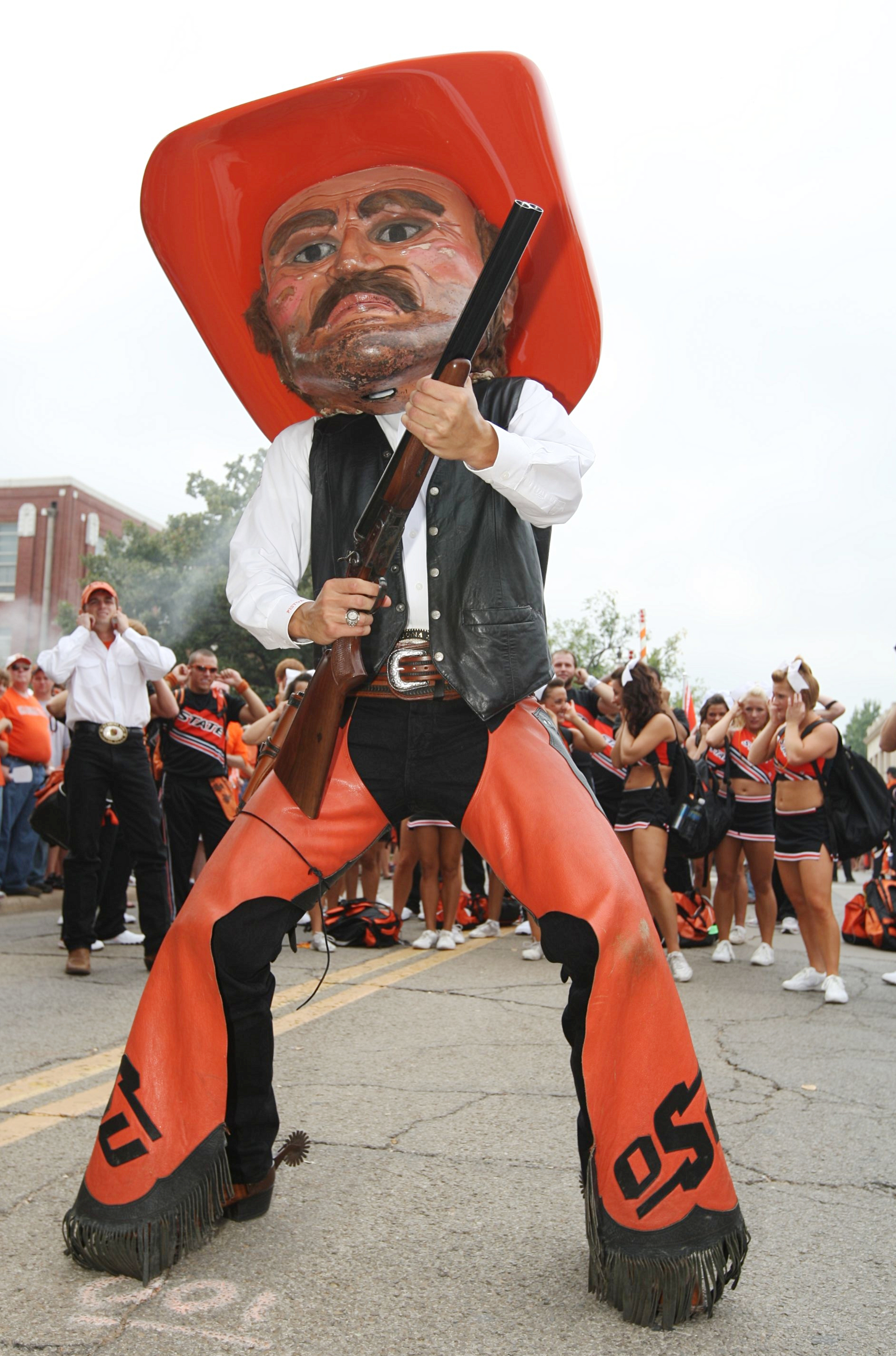 STILLWATER, OK - SEPTEMBER 5:  The Oklahoma State Cowboys mascot 'Pistol Pete' attends the tailgate party prior to the start of the game against the Georgia Bulldogs at the Boone Pickens Stadium on September 5, 2009 in Stillwater, Oklahoma. (Photo by Chri