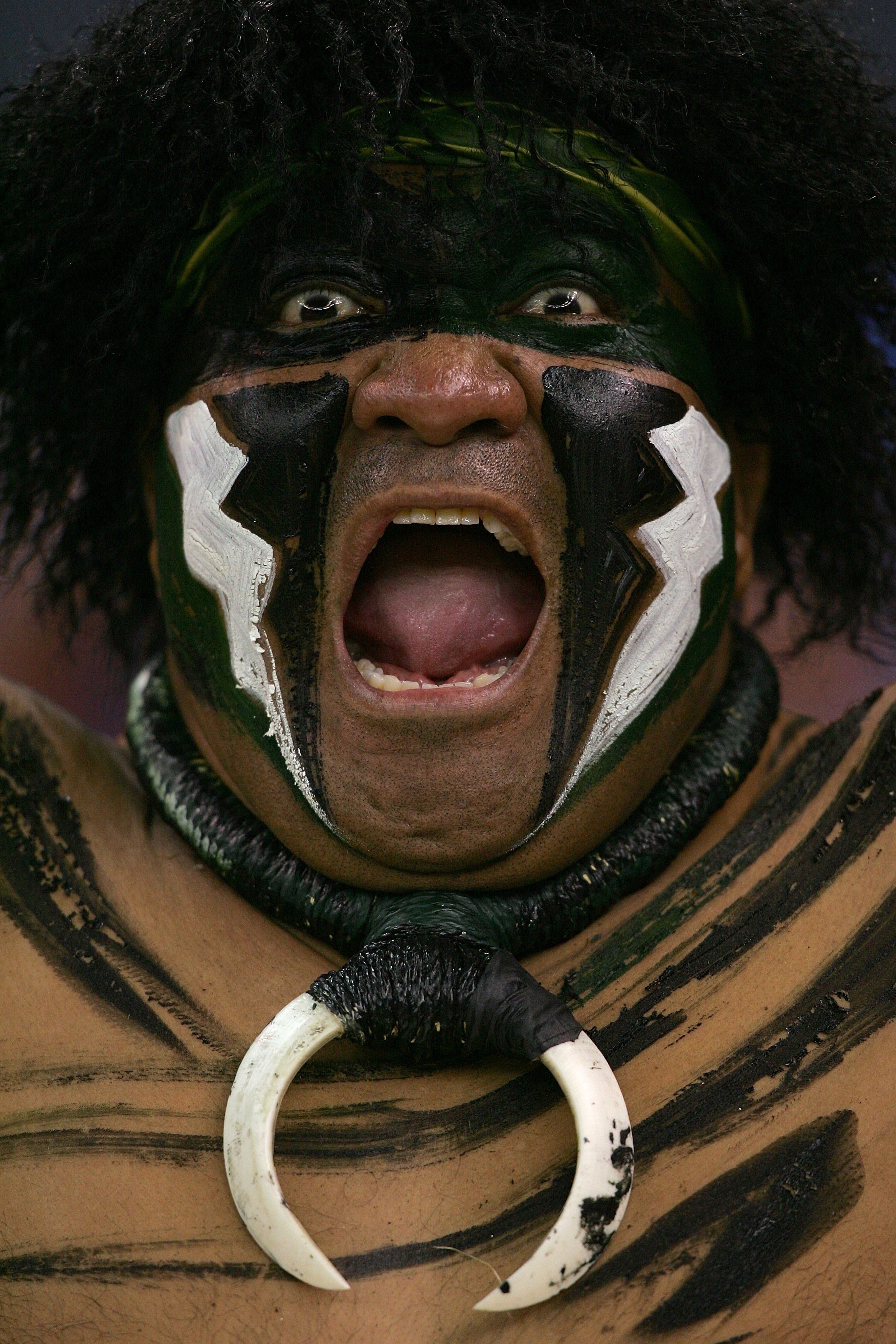 NEW ORLEANS - JANUARY 01:  The mascot of the Hawai'i Warriors performs against the Georgia Bulldogs during the Allstate Sugar Bowl at the Louisiana Superdome on January 1, 2008 in New Orleans, Louisiana. Georgia won 41-10.  (Photo by Matthew Stockman/Gett
