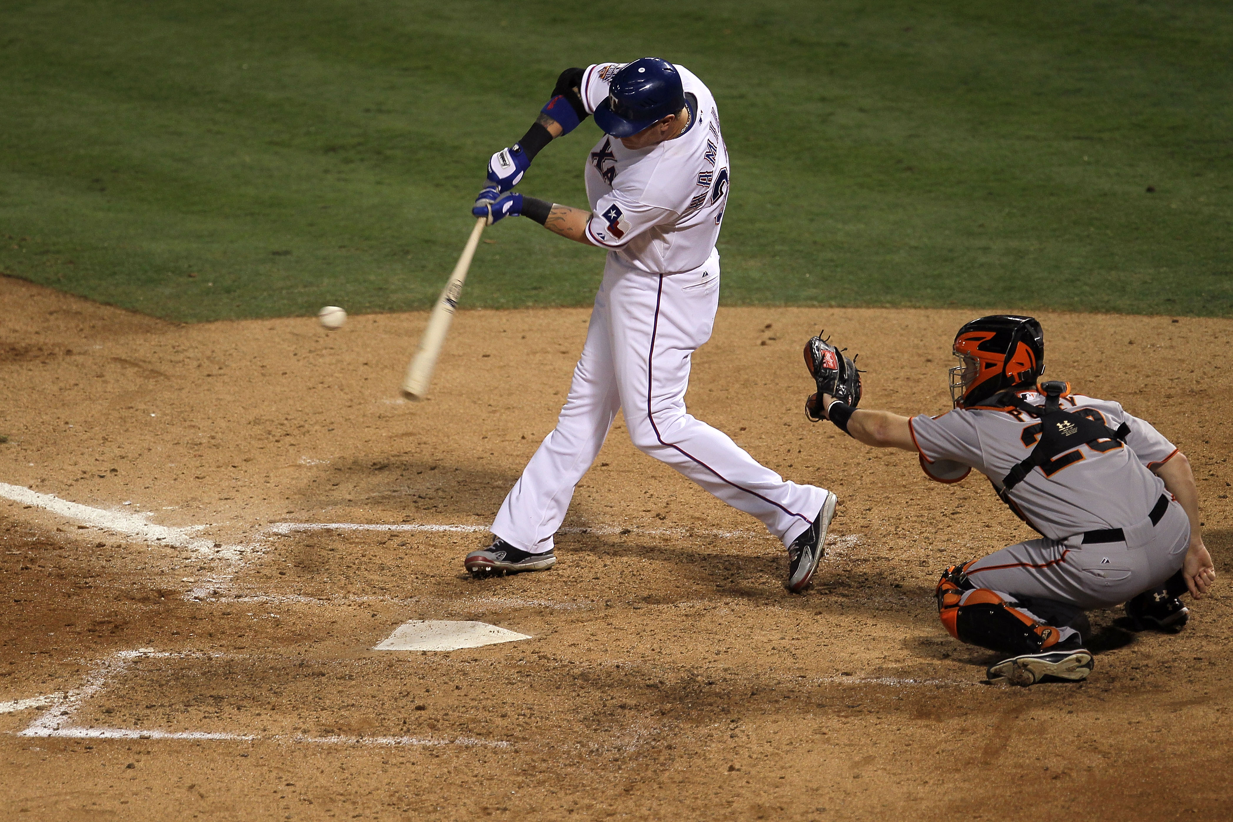 Photo: Giant's Buster Posey hits a homerun in game 4 of the World Series in  Texas - DAL20101031357 