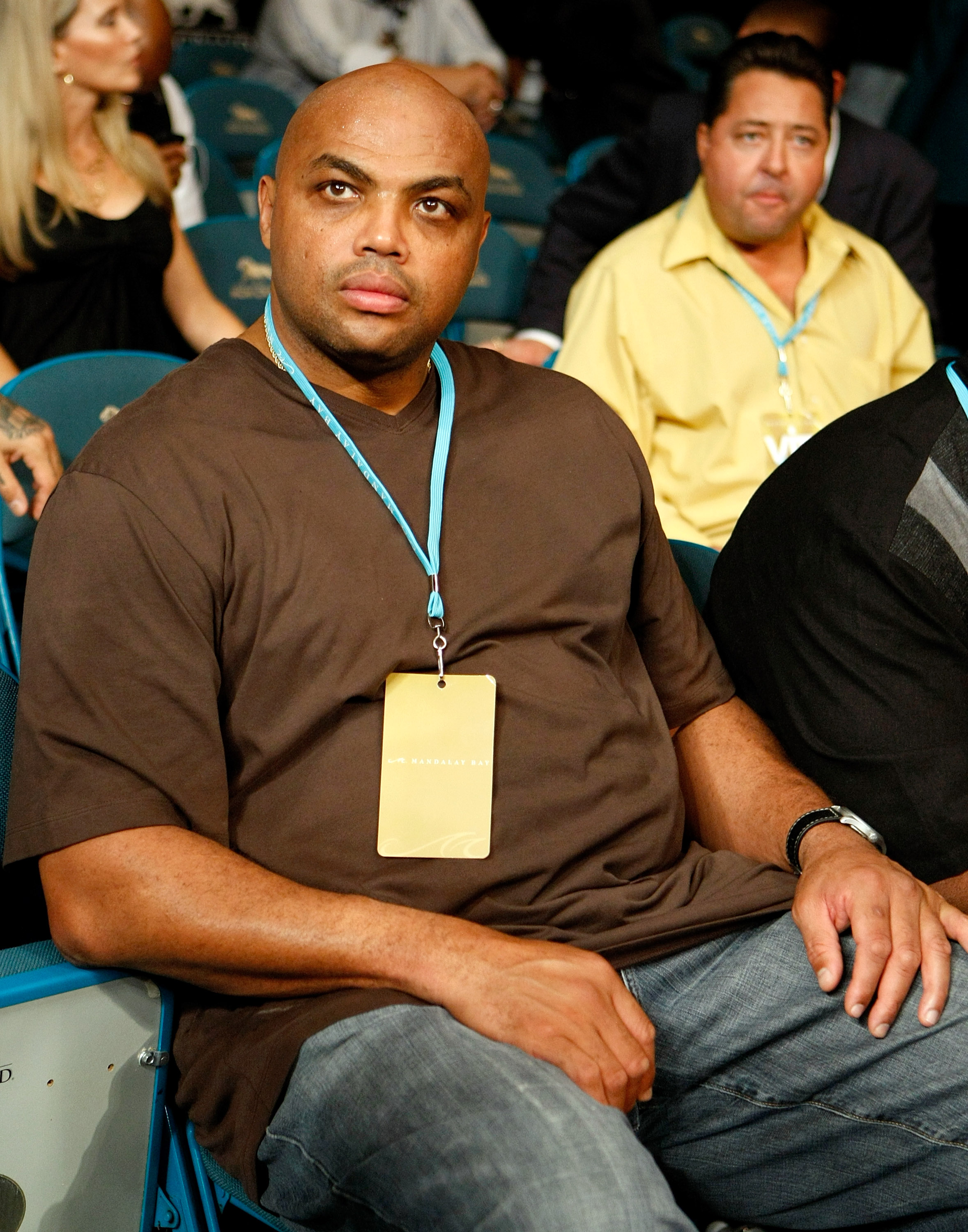 LAS VEGAS - SEPTEMBER 19:  NBA analyst and former NBA player Charles Barkley watches an undercard fight at the Floyd Mayweather Jr. and Juan Manuel Marquez bout at the MGM Grand Garden Arena September 19, 2009 in Las Vegas, Nevada.  (Photo by Ethan Miller