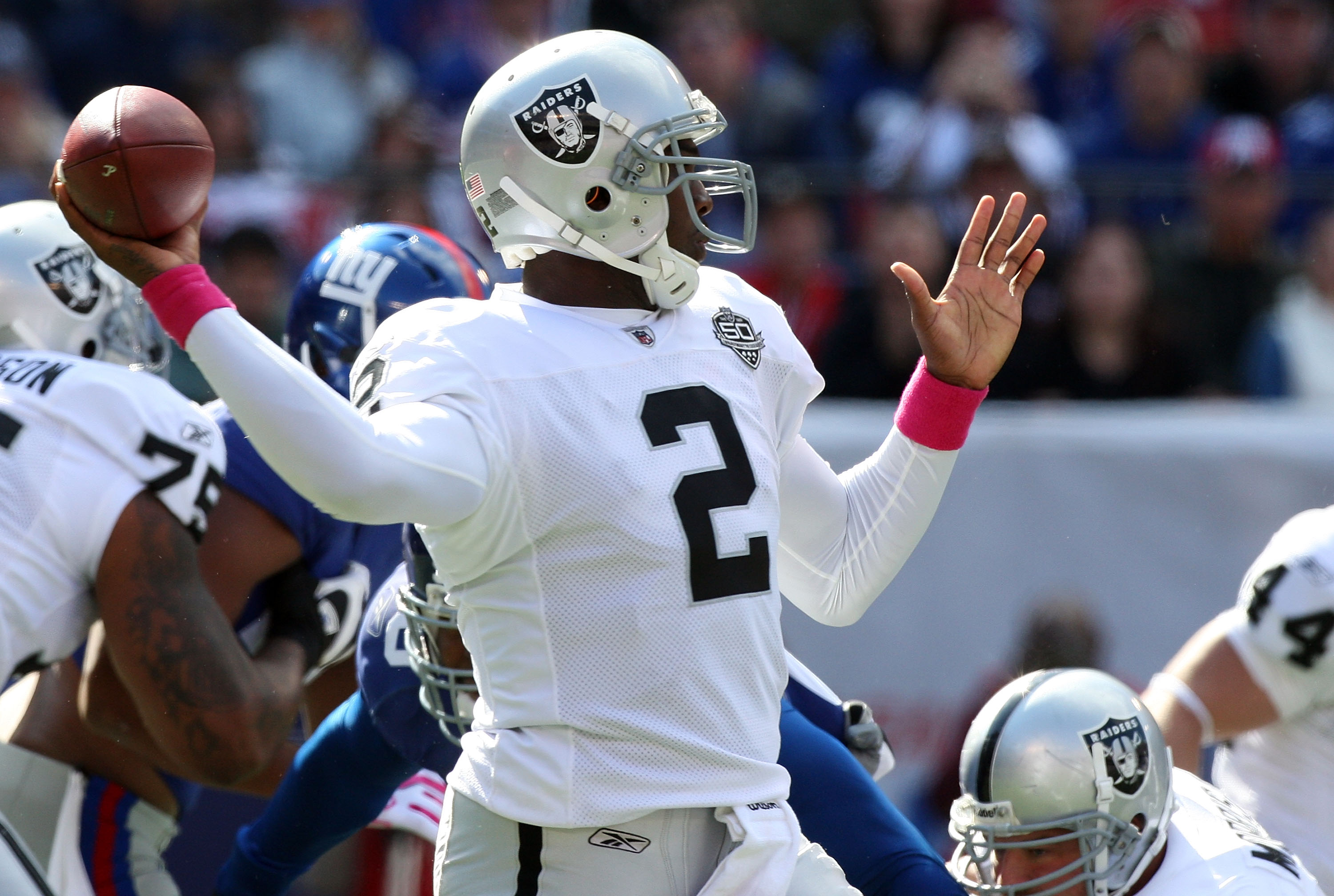 Mobile's JaMarcus Russell benched as Oakland Raiders routed by New York  Jets 38-0 