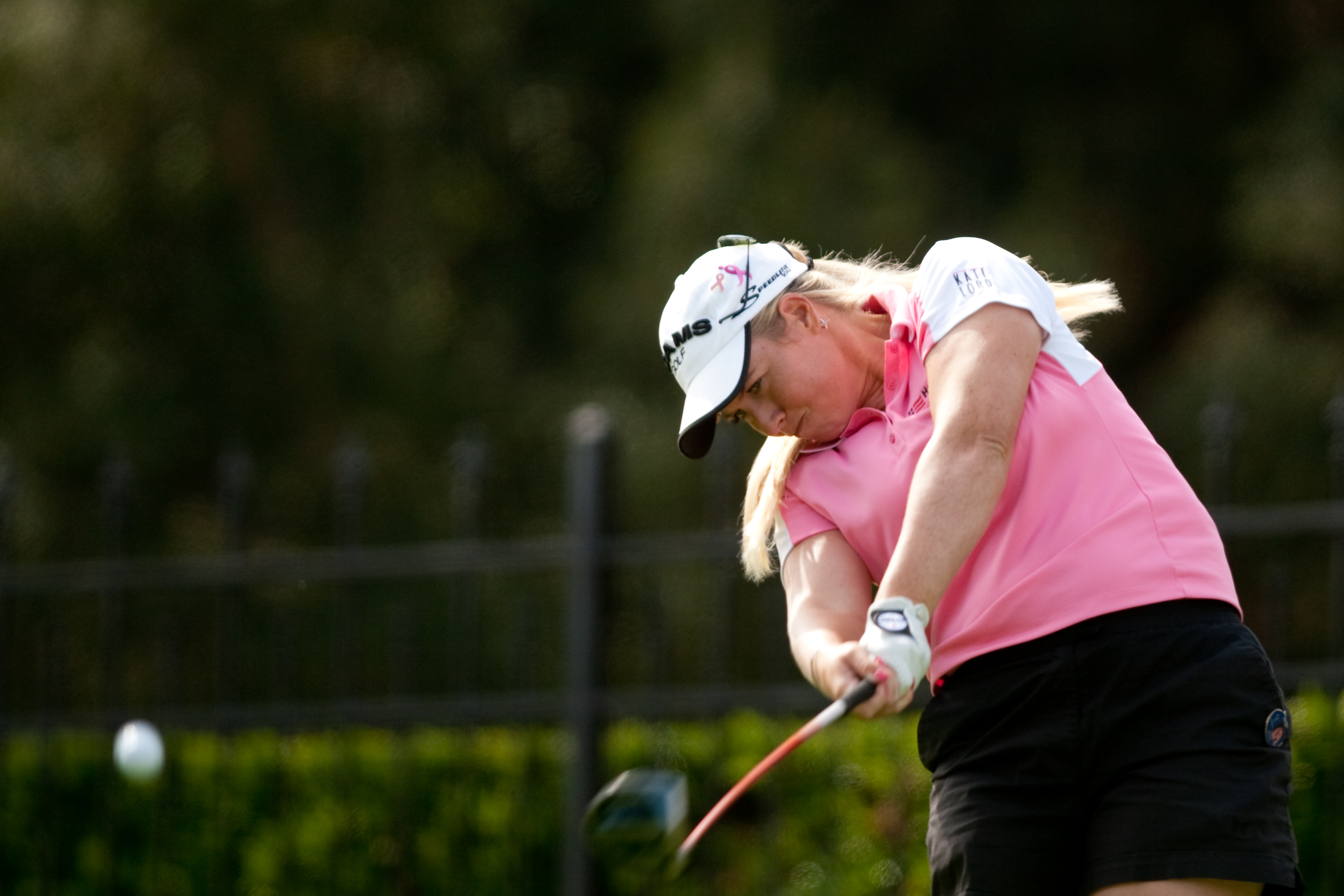 DANVILLE, CA - OCTOBER 16: Brittany Lincicome follows through on a tee shot during the third round of the CVS/Pharmacy LPGA Challenge at Blackhawk Country Club on October 16, 2010 in Danville, California. (Photo by Darren Carroll/Getty Images)
