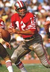 Quarterback John Brodie of the San Francisco 49ers gets dumped in