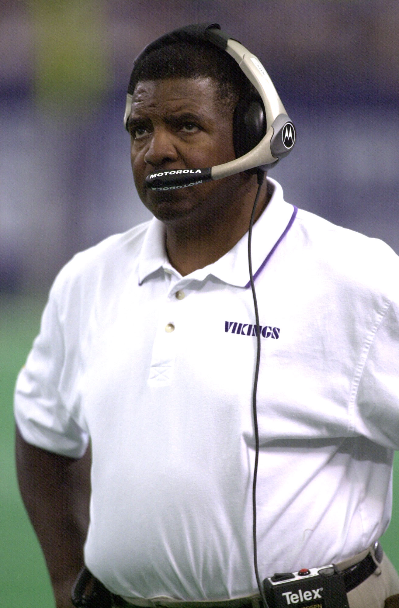 30 Sep 2001: Head coach Dennis Green of the the Minnesota Vikings observes his team during the match against the Tampa Bay Buccaneers at the Hubert H. Humphrey Metrodome in Minneapolis, Minnesota. The Vikings won 20-16. DIGITAL IMAGE  Mandatory Credit: Jo