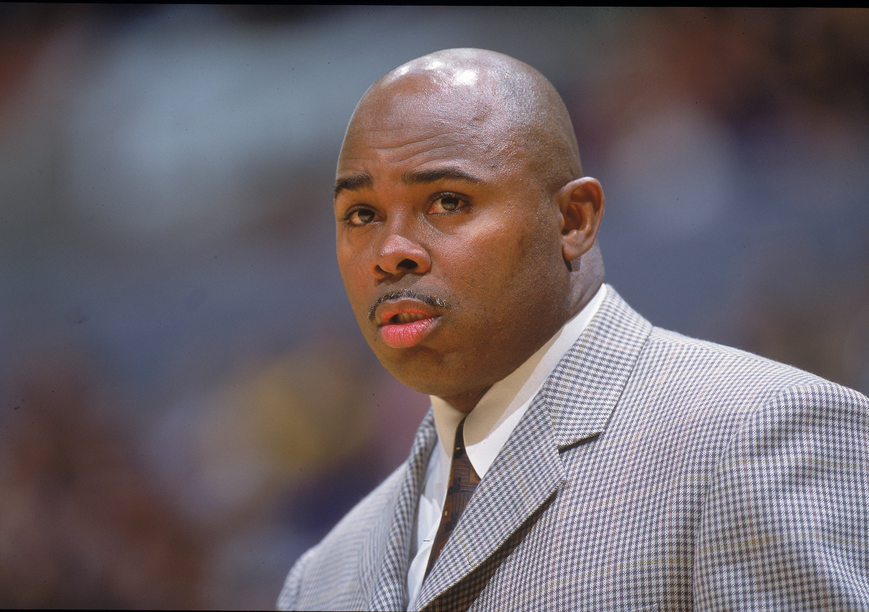 15 Dec 2000:   Head Coach Sydney Lowe of the Vancouver Grizzlies looks on from the sidelines during the game against the Los Angeles Lakers at the STAPLES Center in Los Angeles, California.  The Lakers defeated the Grizzlies 92-90.     NOTE TO USER: It is