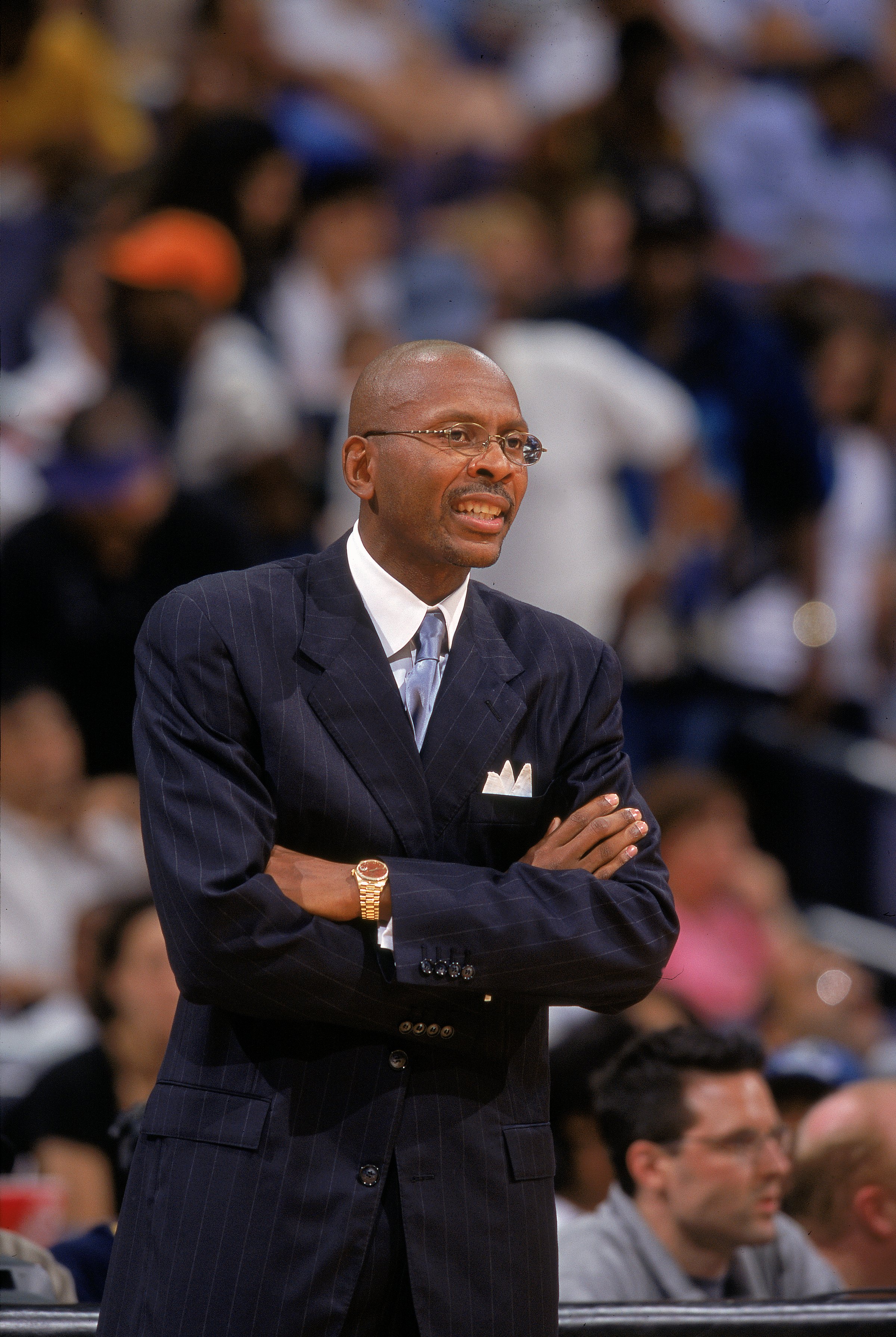 9 Aug 2000:  Coach Darrell Walker of the Washington Mystics looks on during the game against the Cleveland Rockers at the MCI Center in Washington, D.C.  The Mystics defeated the Rockers 60-48.  NOTE TO USER: It is expressly understood that the only right