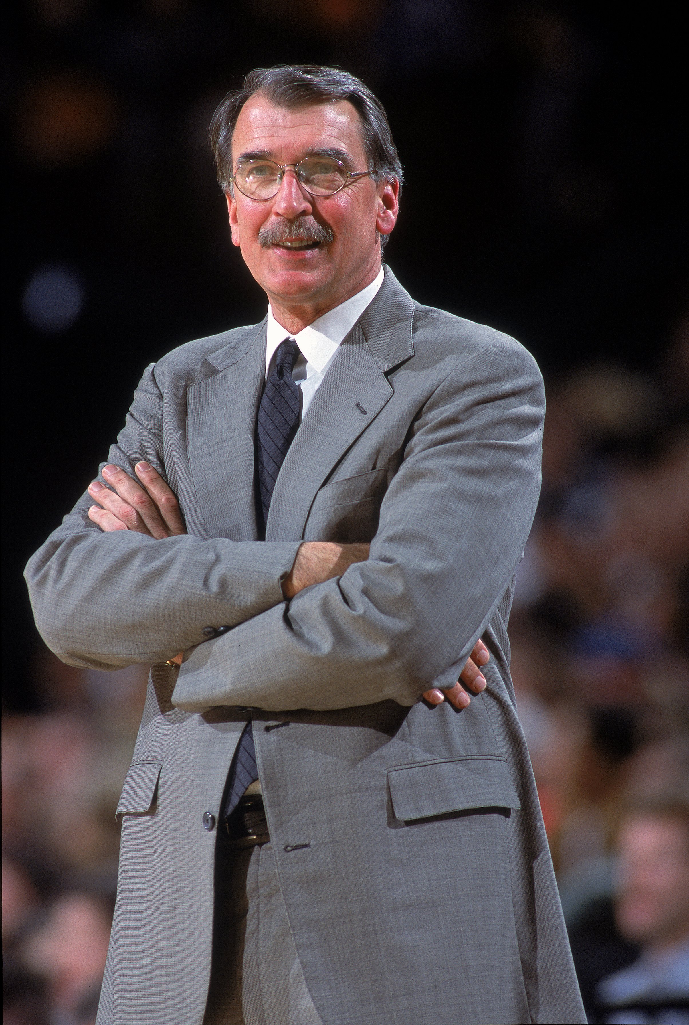 9 Dec 2000:  Head Coach George Irvine  of the Detroit Pistons stands on the sidelines during a game against the Portland Trail Blazers at The Rose Garden in Portland, Oregon. The Trailblazers defeated the Pistons 114-83.   NOTE TO USER: It is expressly un