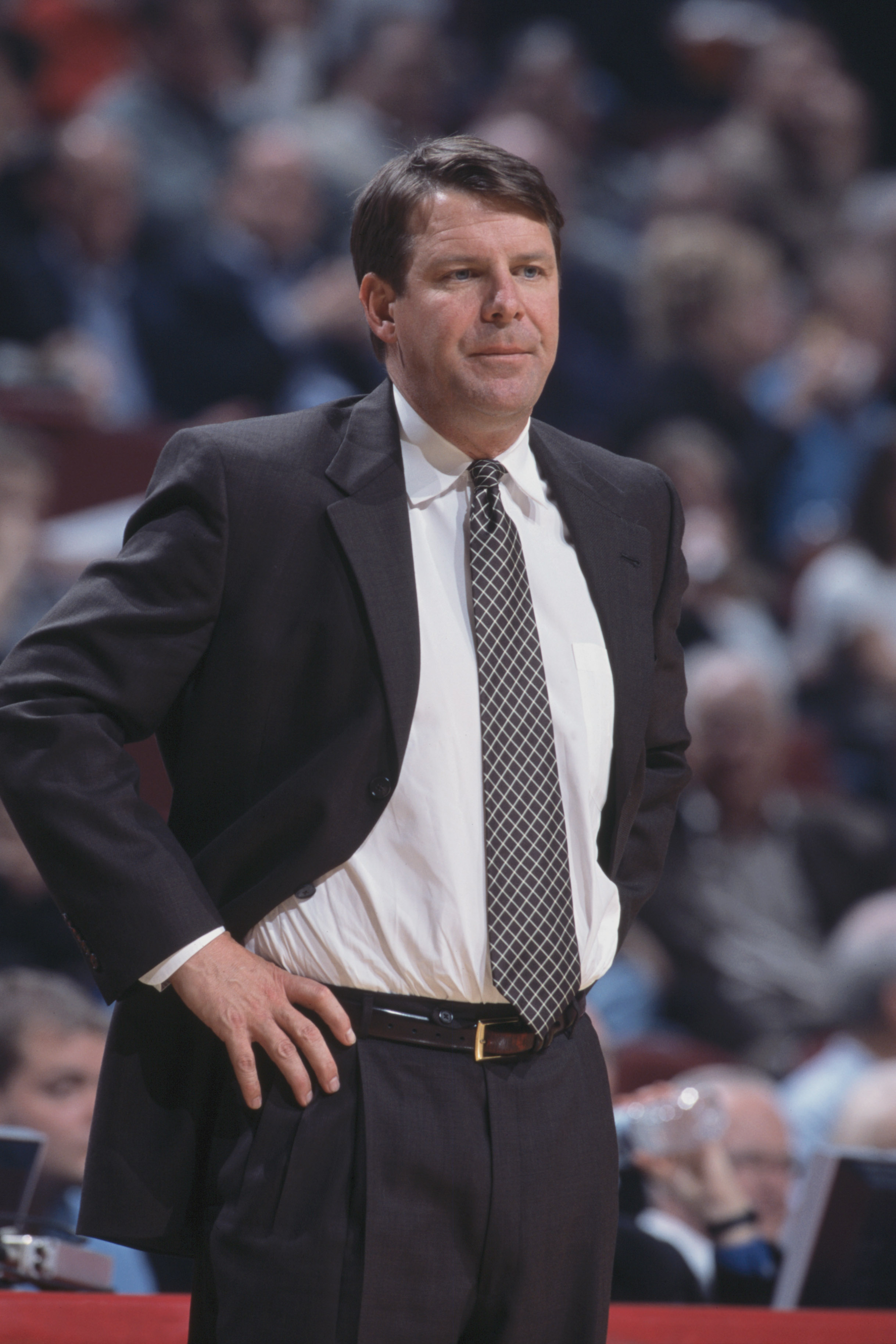 4 Dec 2001:  Head coach Tim Floyd of the Chicago Bulls stands on the sideline during the NBA game against the Houston Rockets at the United Center in Chicago, Illinois.  The Bulls crushed the Rockets 103-75.Mandatory Credit:  Jonathan Daniel/Getty Images