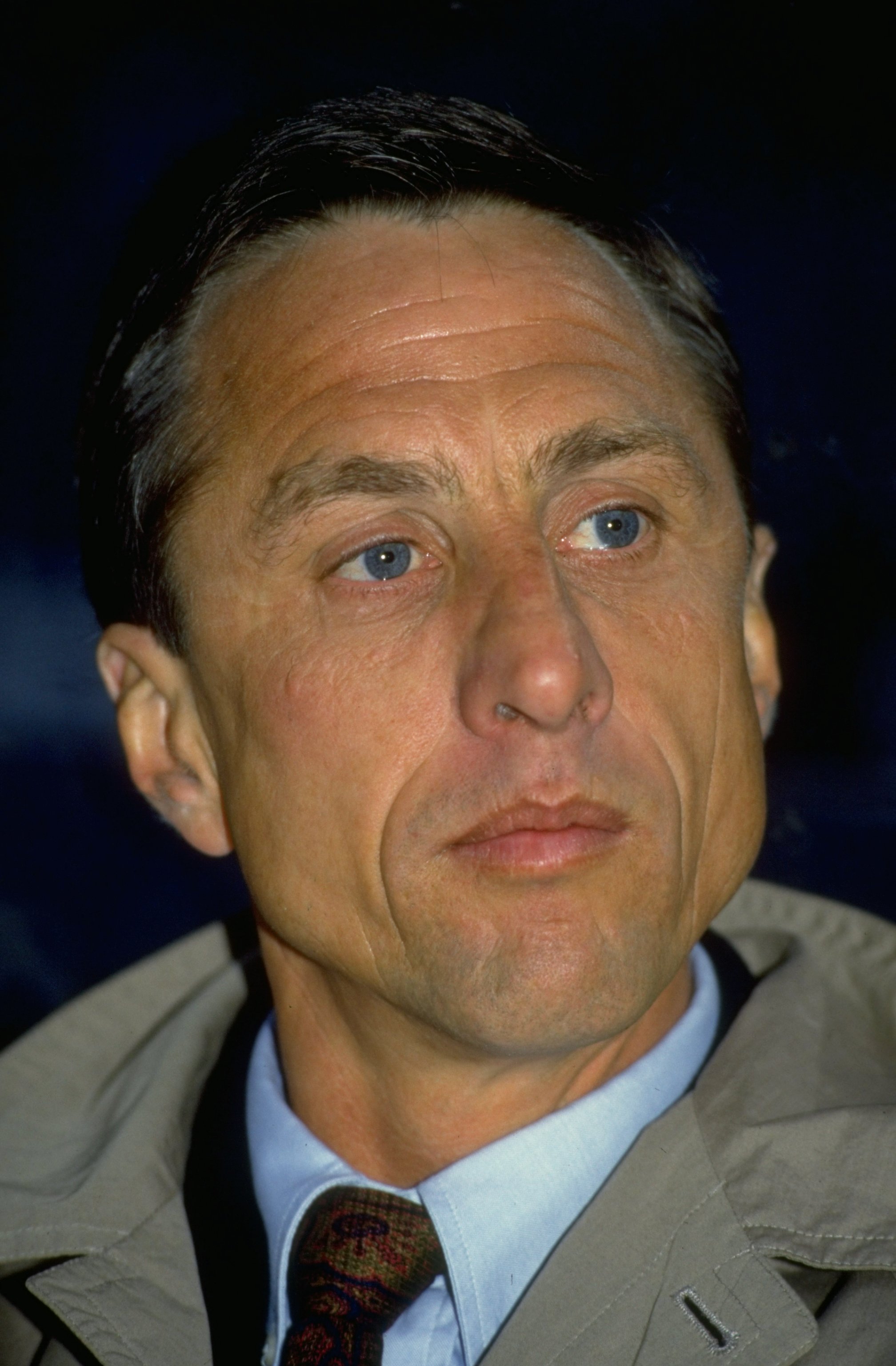 24 Apr 1991:  Portrait of Barcelona Coach Johan Cryuff during the European Cup Winners Cup semi-final against Juventus at the Delle Alpi Stadium in Turin, Italy. Juventus won the match 1-0. \ Mandatory Credit: Shaun  Botterill/Allsport