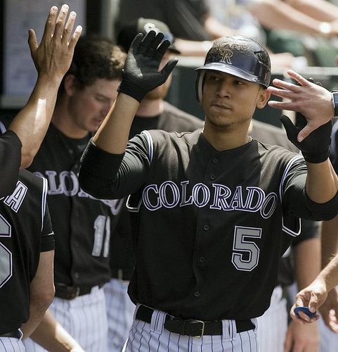 Big & Tall Men's Carlos Gonzalez Colorado Rockies Authentic Black Vest  Style Jersey by Majestic