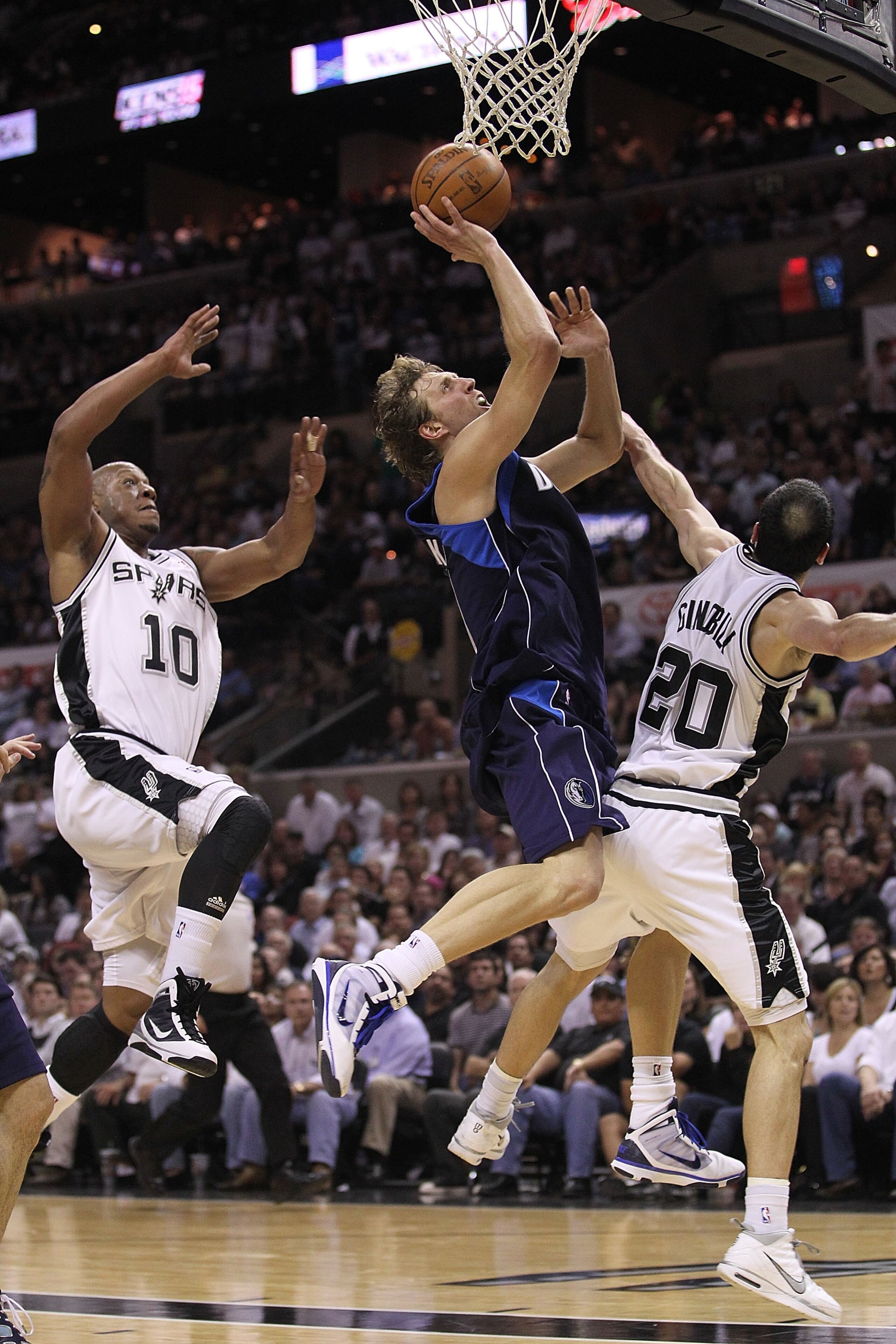 SAN ANTONIO - APRIL 29: Dirk Nowitzki #41 of the Dallas Mavericks in Game Six of the Western Conference Quarterfinals during the 2010 NBA Playoffs at AT&T Center on April 29, 2010 in San Antonio, Texas. NOTE TO USER: User expressly acknowledges and agree SAN ANTONIO - APRIL 29: Dirk Nowitzki #41 of the Dallas Mavericks in Game Six of the Western Conference Quarterfinals during the 2010 NBA Playoffs at AT&T Center on April 29, 2010 in San Antonio, Texas. NOTE TO USER: User expressly acknowledges and agree